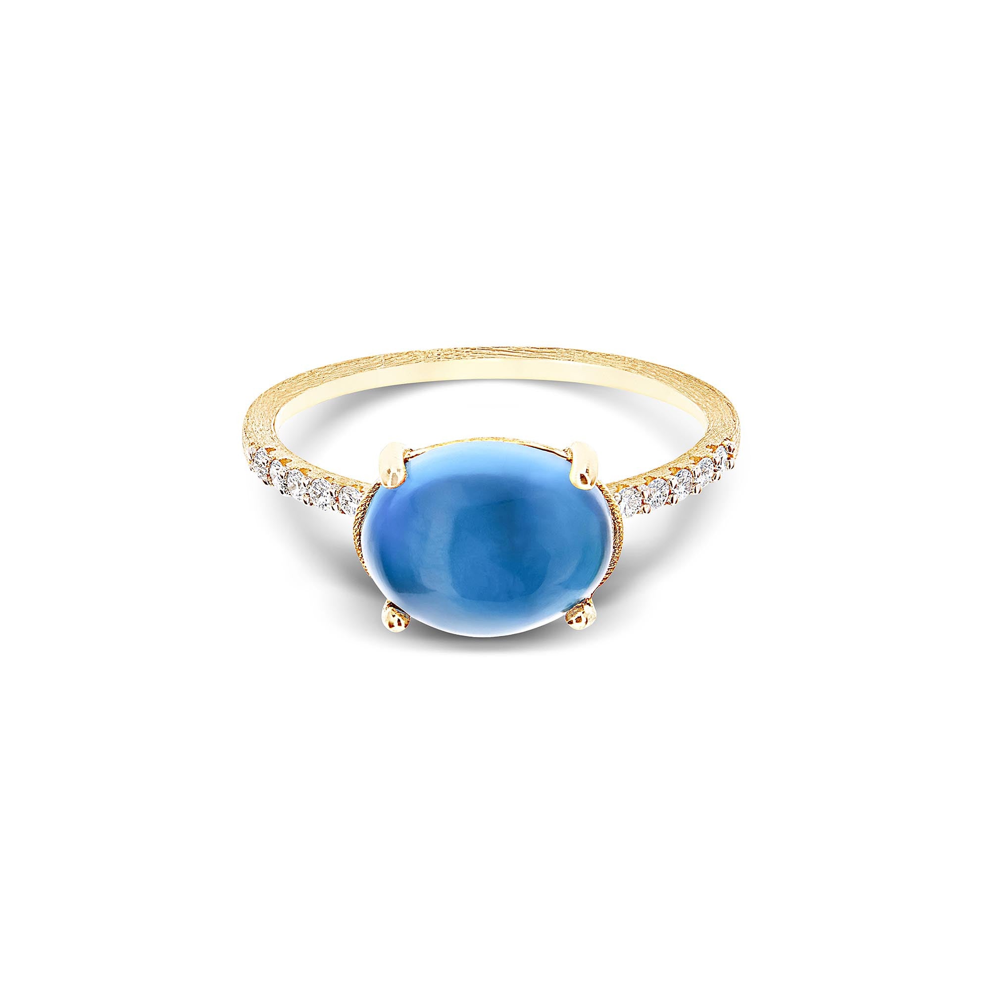 Nanis Dancing Azure Ring (AS34-597) aus Gelbgold mit Diamant und Topas