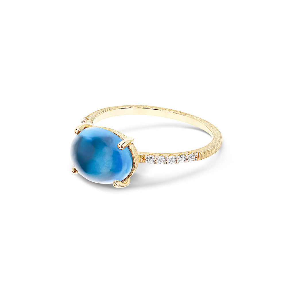 Nanis Dancing Azure Ring (AS34-597) aus Gelbgold mit Diamant und Topas