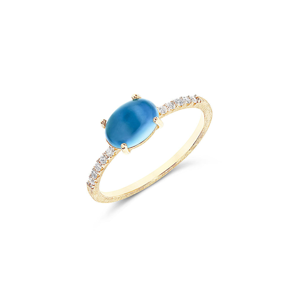 Nanis Dancing Azure Ring (AS35-597) aus Gelbgold mit Diamant und Topas