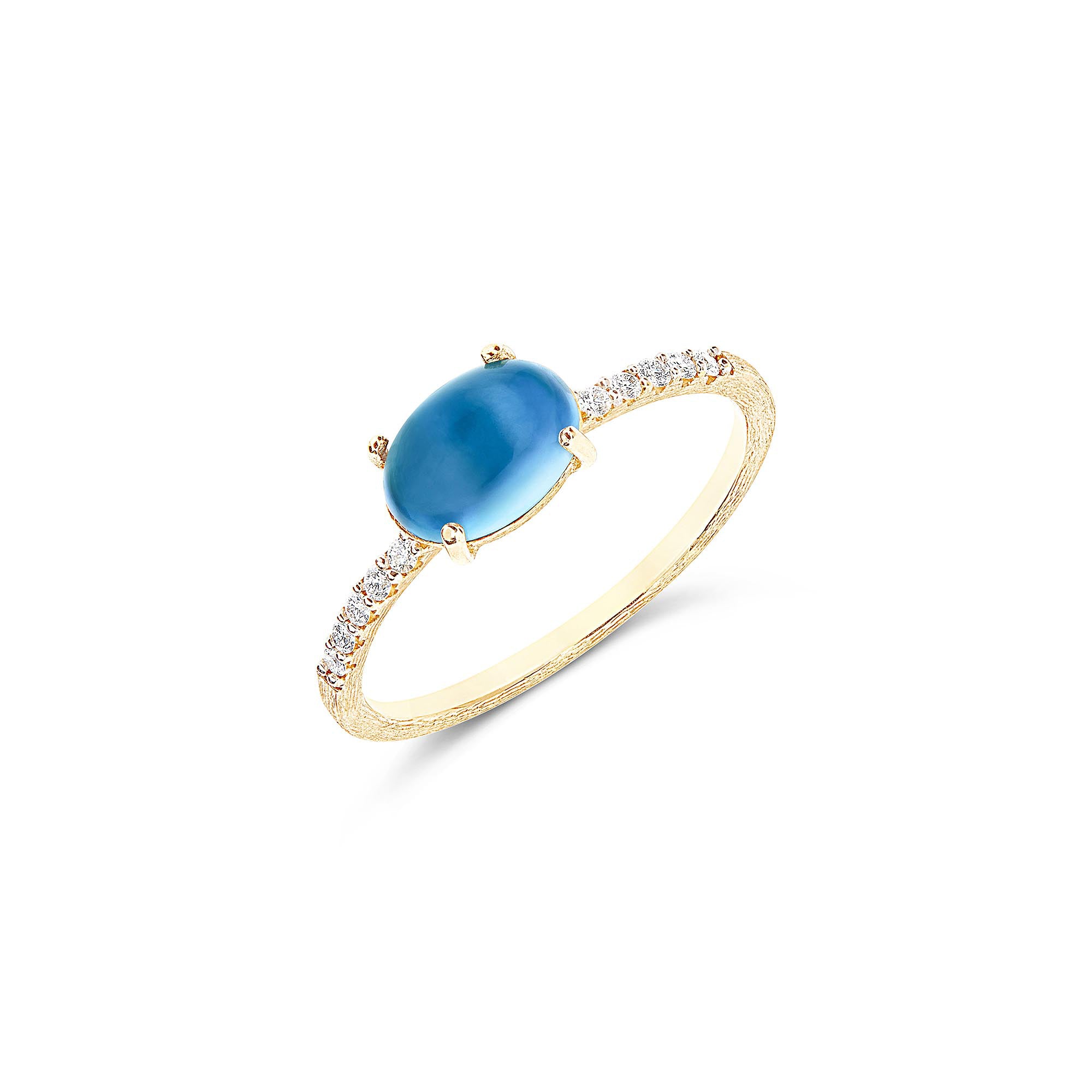 Nanis Dancing Azure Ring (AS35-597) aus Gelbgold mit Diamant und Topas