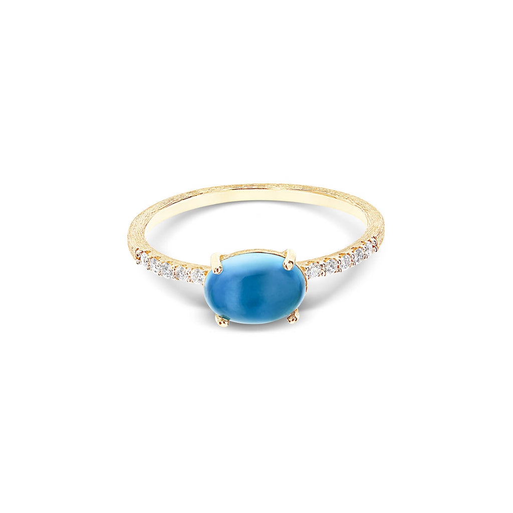 Nanis Dancing Azure Ring (AS35-597) aus Gelbgold mit Diamant und Topas