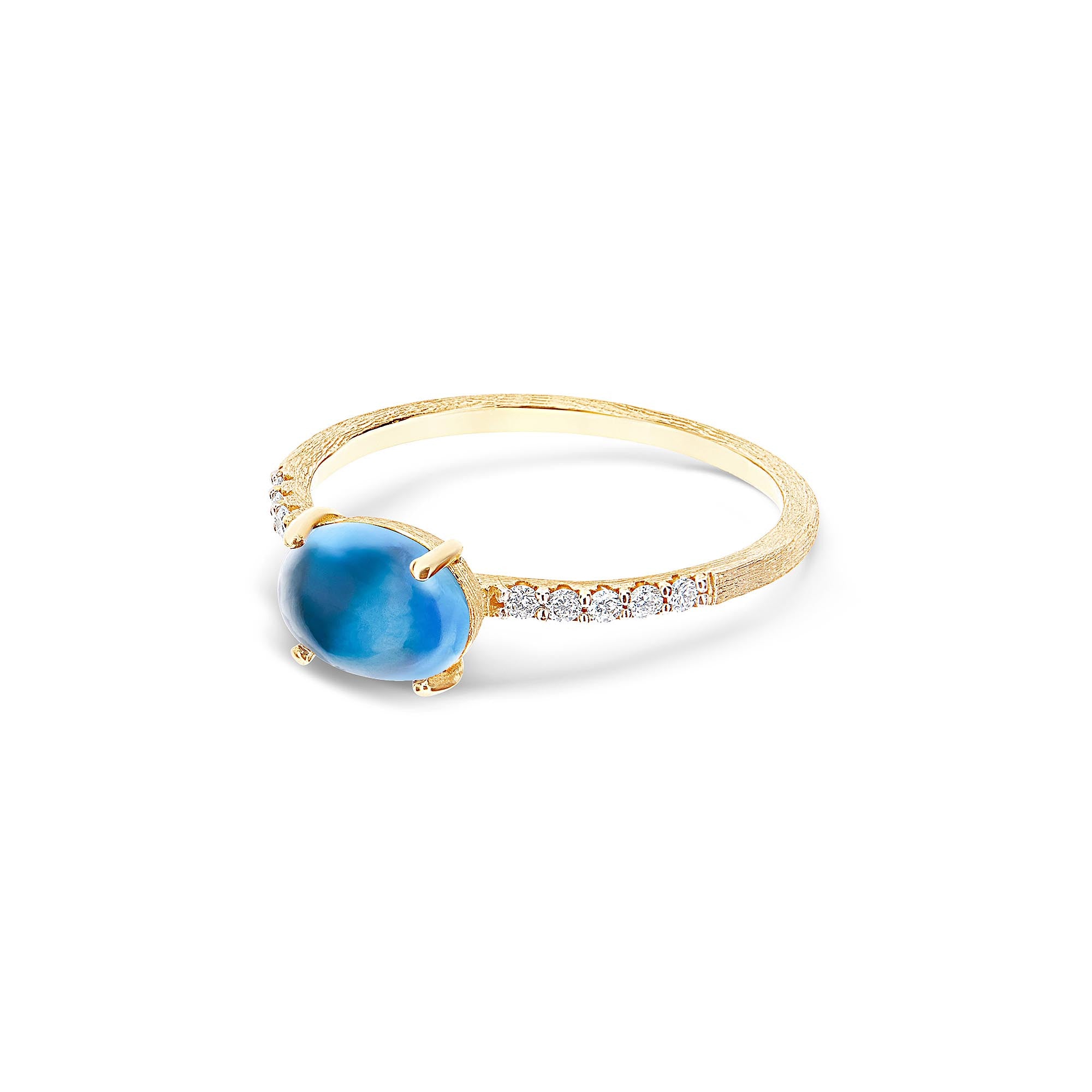 Nanis Dancing Azure Ring (AS35-597) aus Gelbgold mit Diamant und Topas