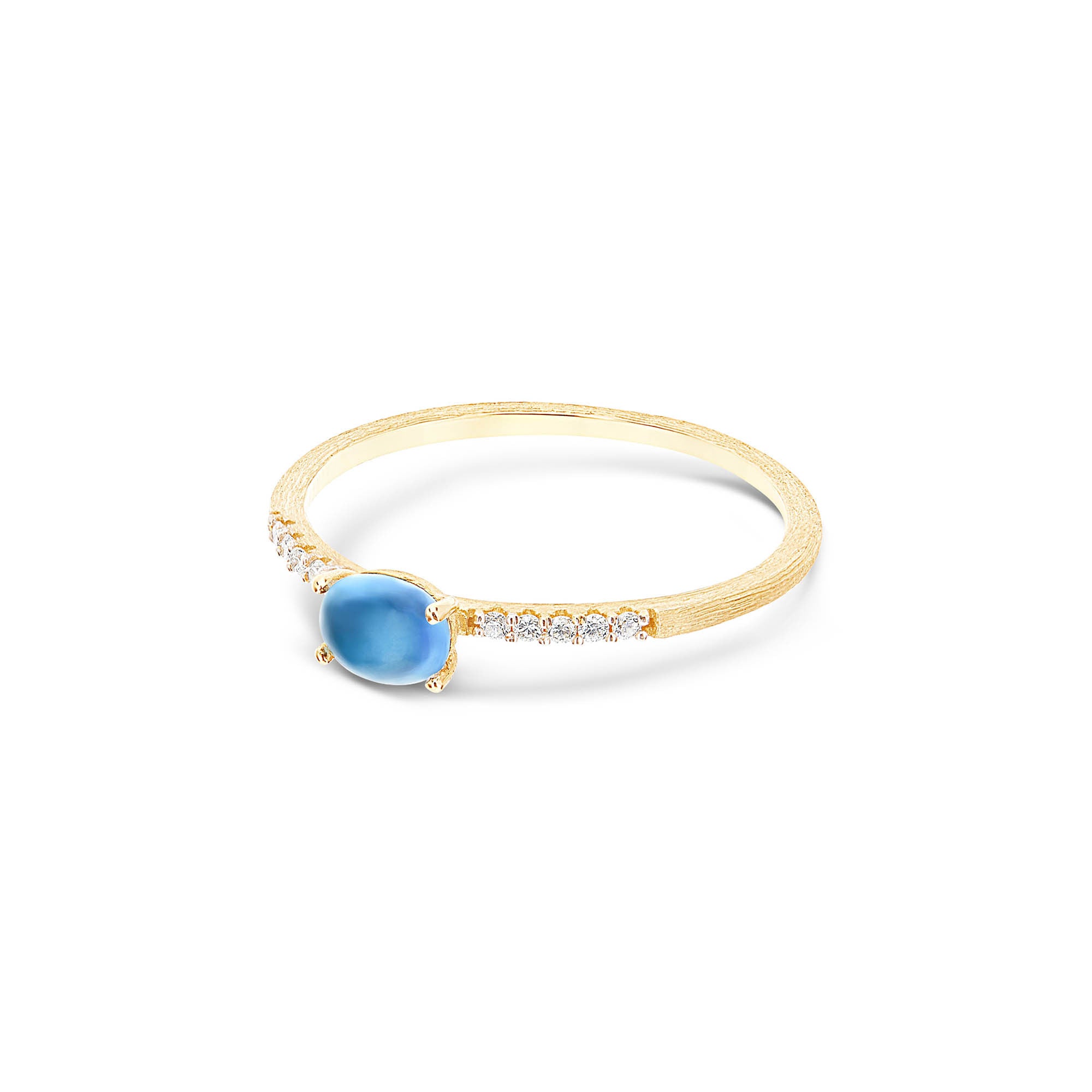 Nanis Dancing Azure Ring (AS36-597) aus Gelbgold mit Diamant und Topas