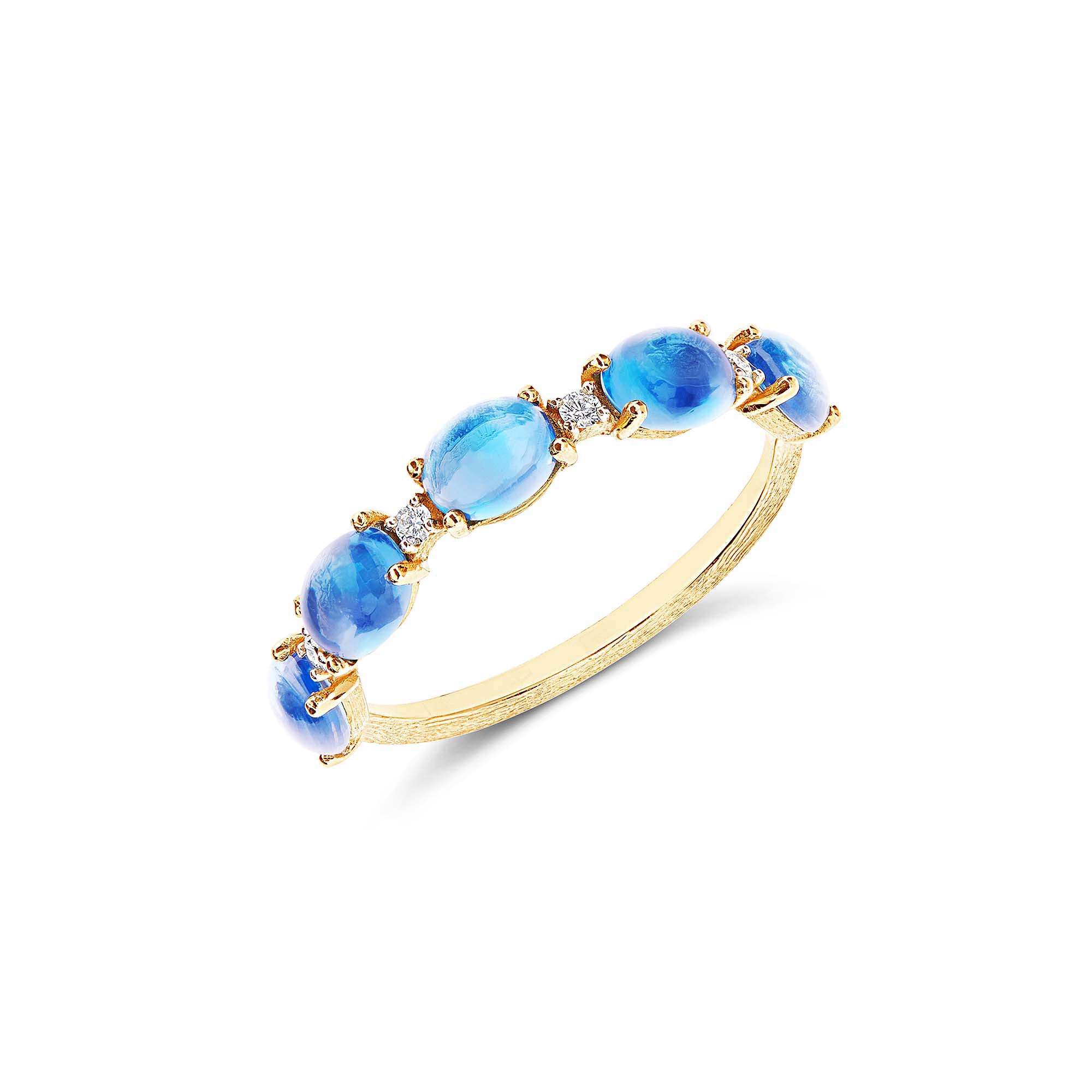 Nanis Dancing Azure Ring (AS38-597) aus Gelbgold mit Diamant und Topas