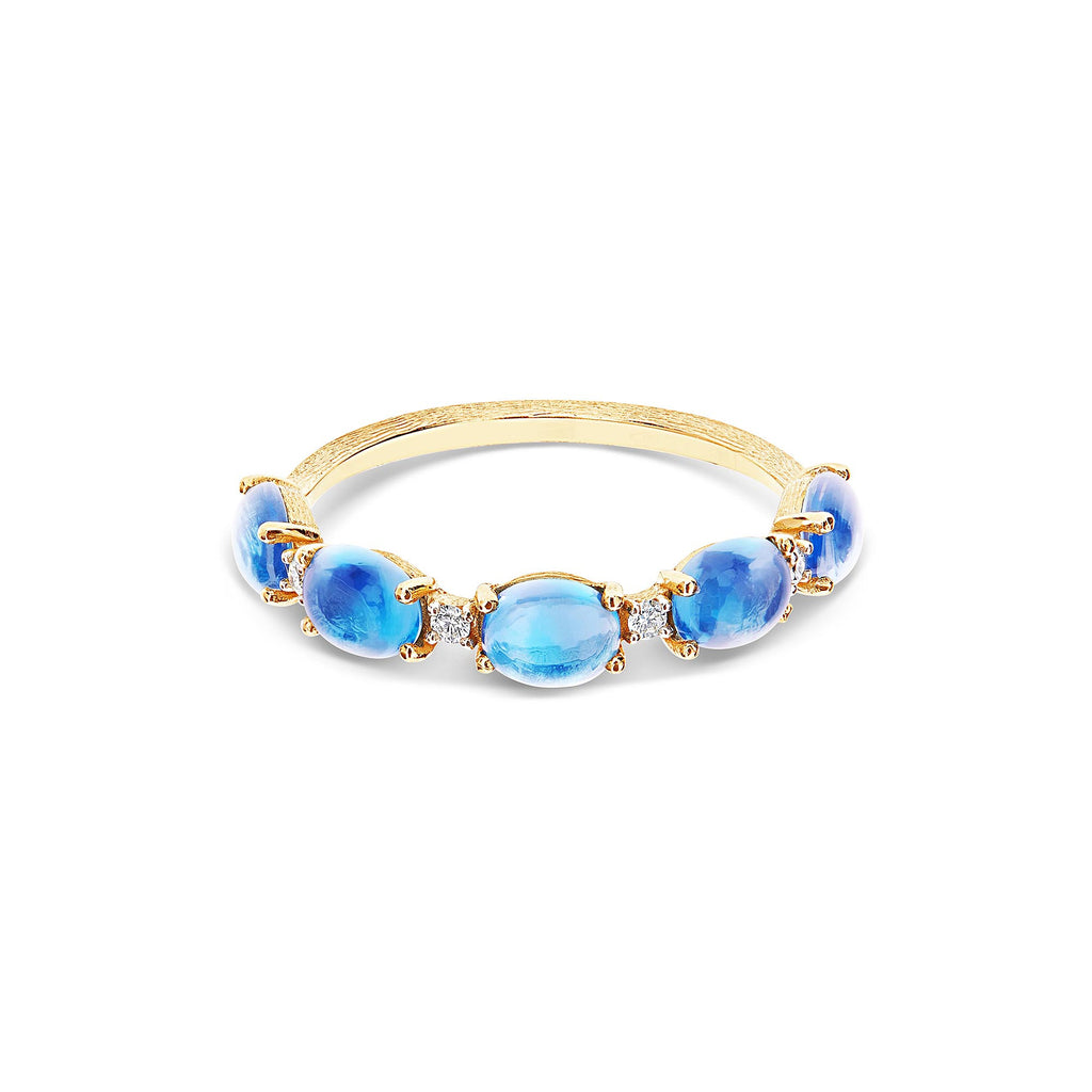 Nanis Dancing Azure Ring (AS38-597) aus Gelbgold mit Diamant und Topas