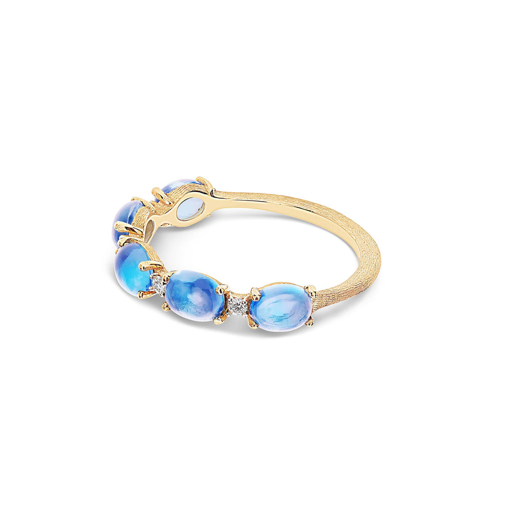 Nanis Dancing Azure Ring (AS38-597) aus Gelbgold mit Diamant und Topas