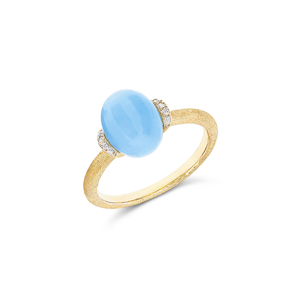 Nanis Dancing Azure Ring (AS5-575) aus Gelbgold mit Aquamarin und Diamant