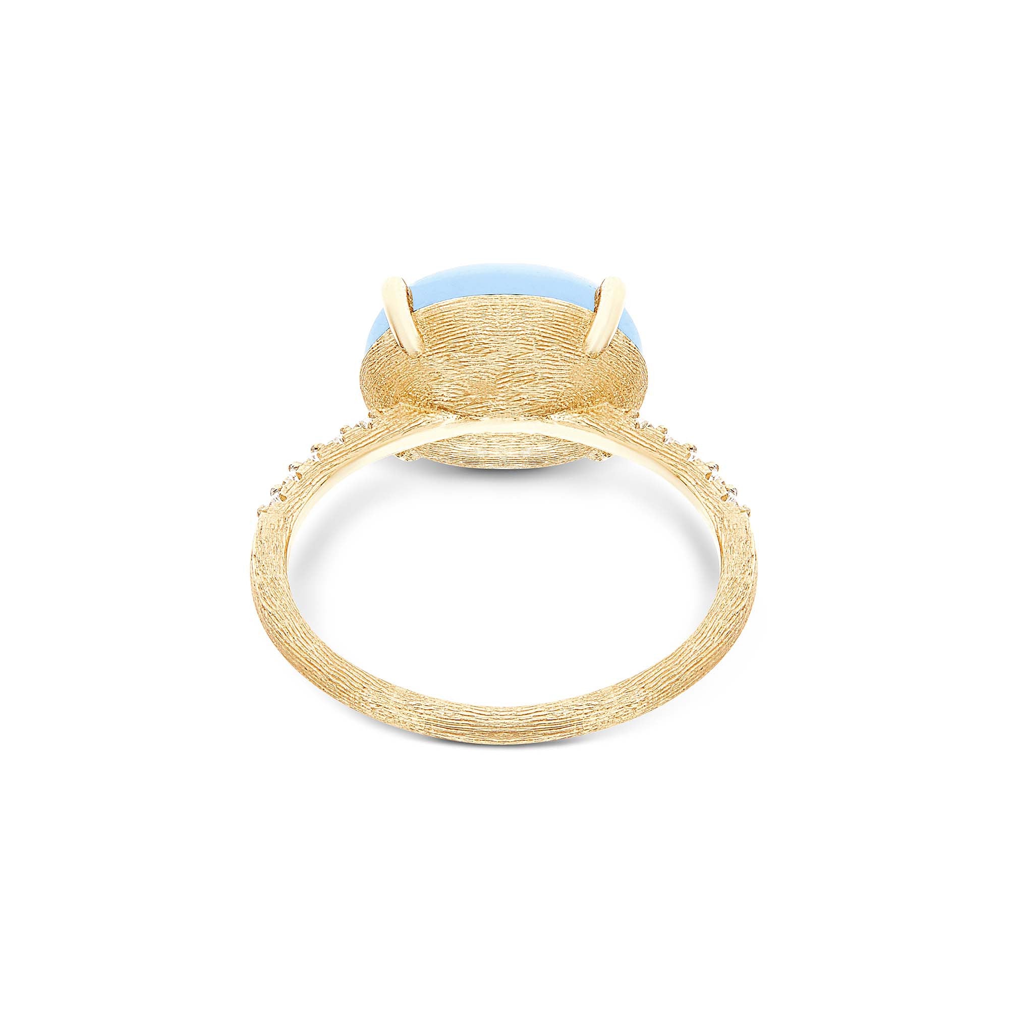 Nanis Dancing Azure Ring (AS9-597) aus Gelbgold mit Aquamarin und Diamant