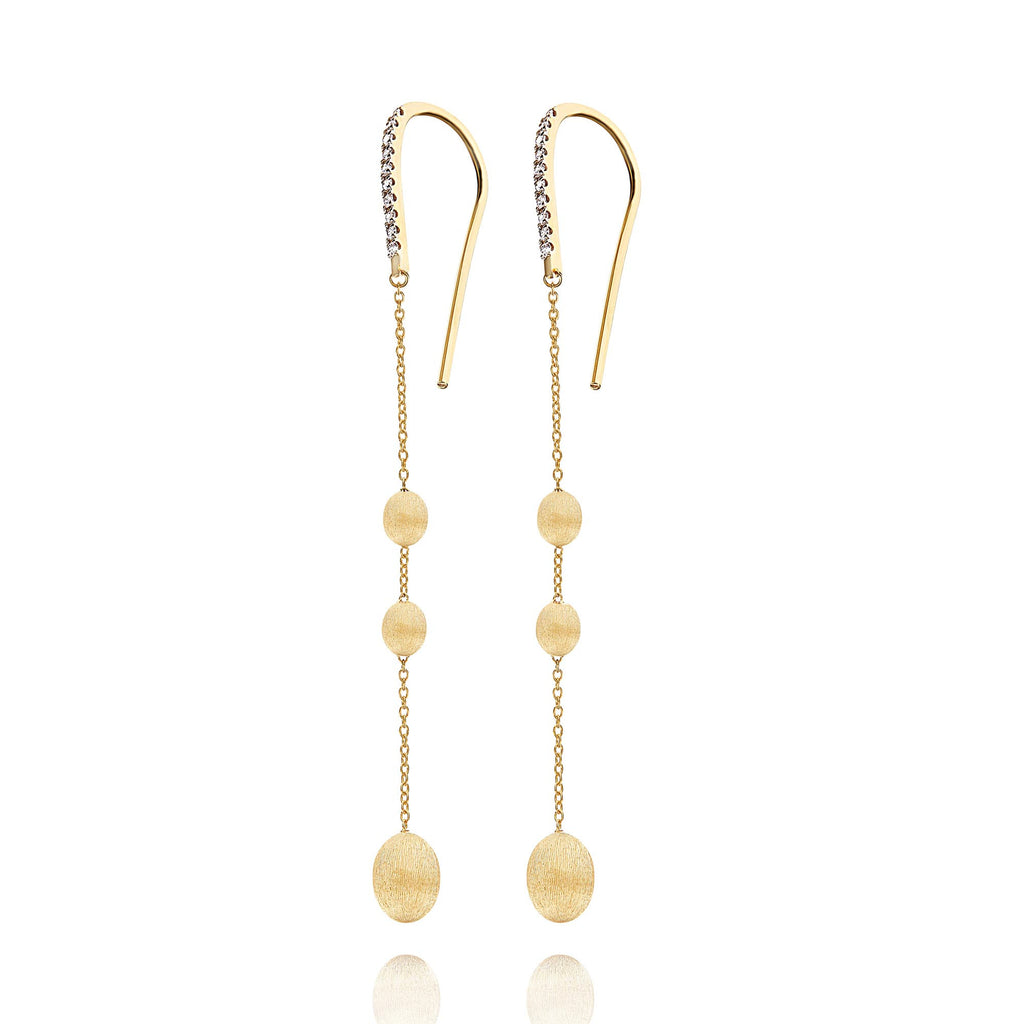 Nanis Dancing Élite Ohrhänger (OS23-583) aus Gelbgold mit Diamant