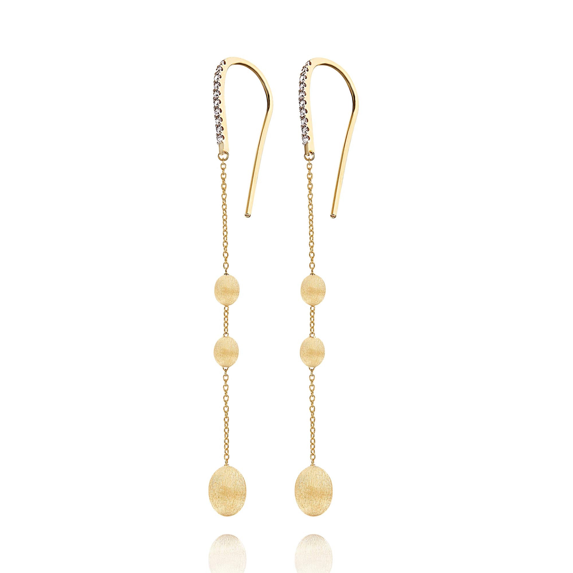 Nanis Dancing Élite Ohrhänger (OS23-583) aus Gelbgold mit Diamant