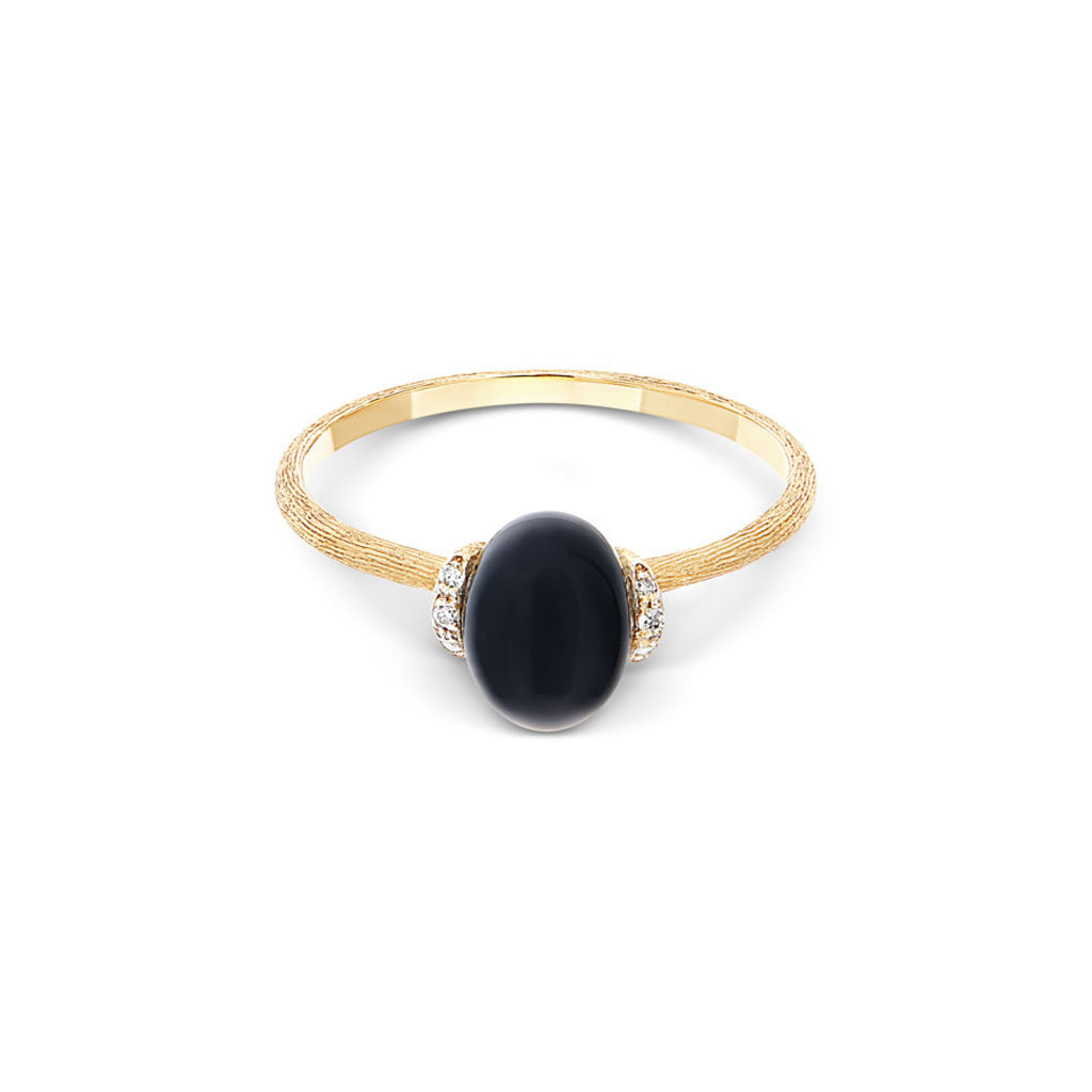 Nanis Dancing Mystery Black Ring (AS3-599) aus Gelbgold mit Diamant und Onyx