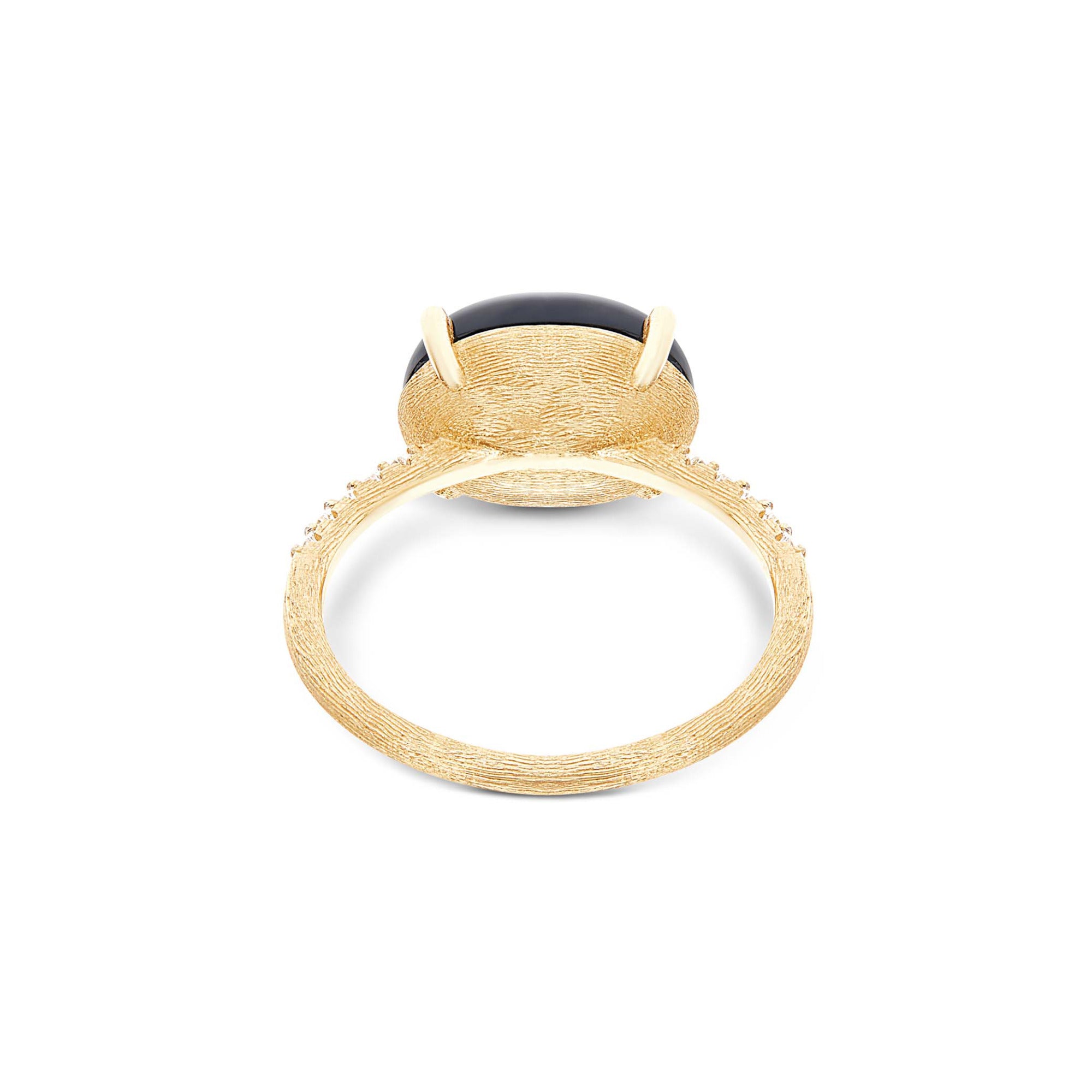 Nanis Dancing Mystery Black Ring (AS7-599) aus Gelbgold mit Diamant und Onyx