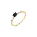 Nanis Dancing Mystery Black Ring (AS9-599) aus Gelbgold mit Diamant und Onyx