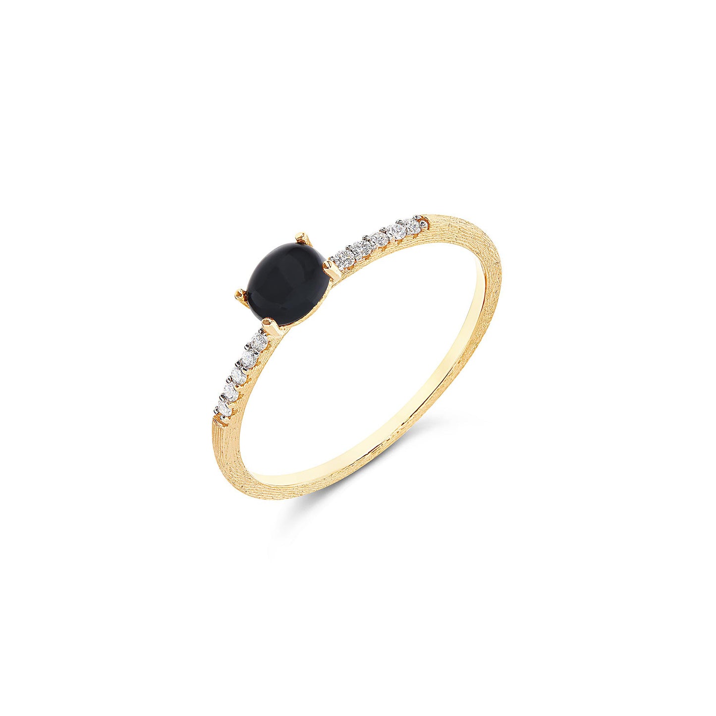 Dancing Mystery Black Ring, Gelbgold • Diamant • Onyx von Nanis (AS9-599)