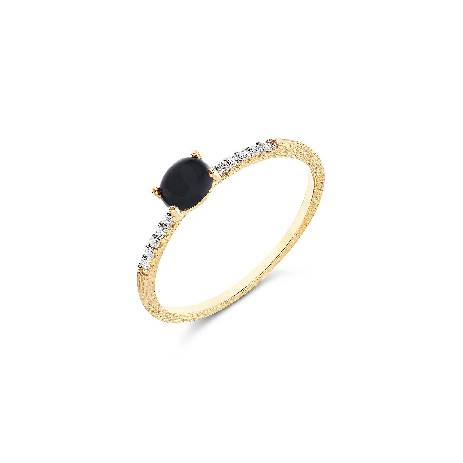 Dancing Mystery Black Ring, Gelbgold • Diamant • Onyx von Nanis (AS9-599)