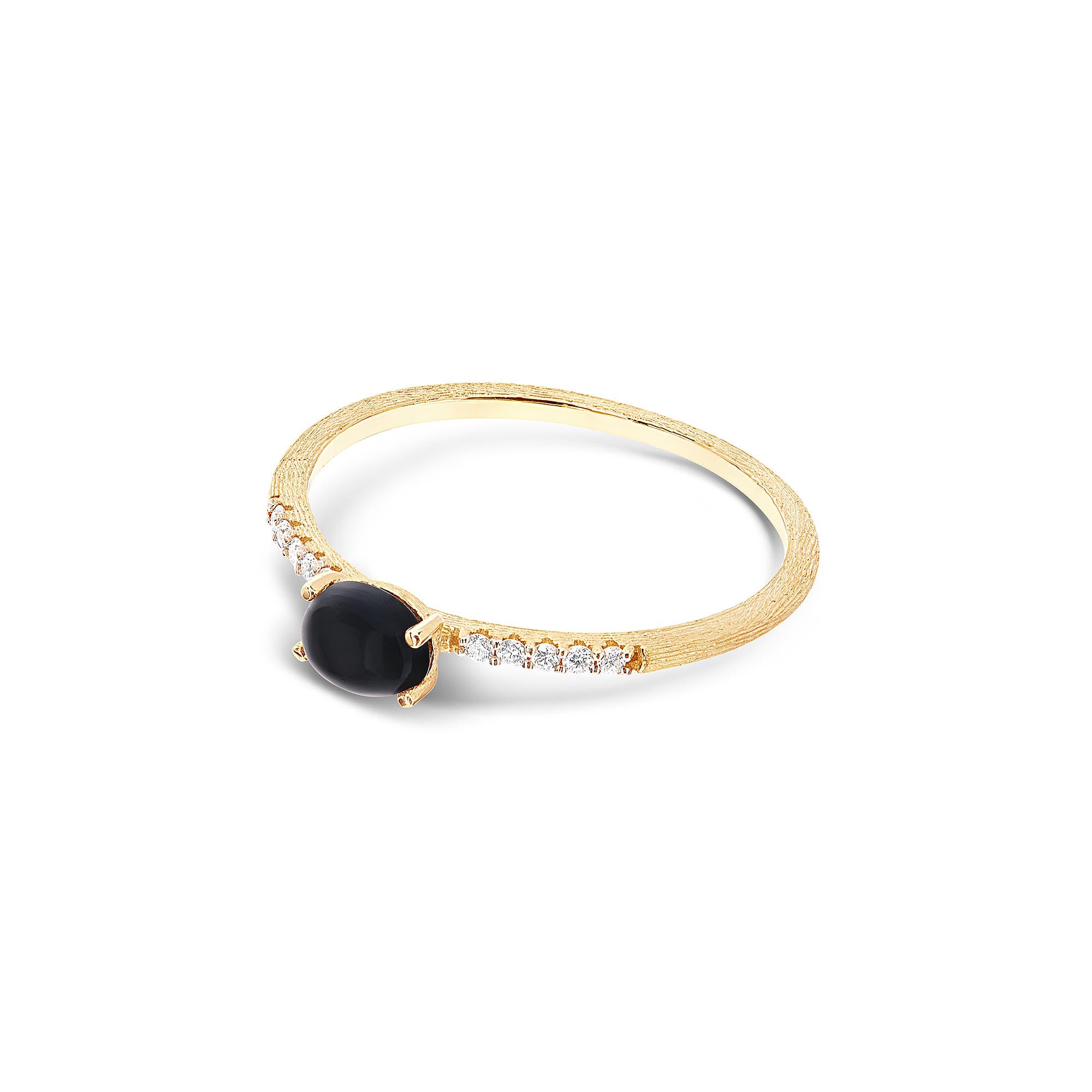 Nanis Dancing Mystery Black Ring (AS9-599) aus Gelbgold mit Diamant und Onyx