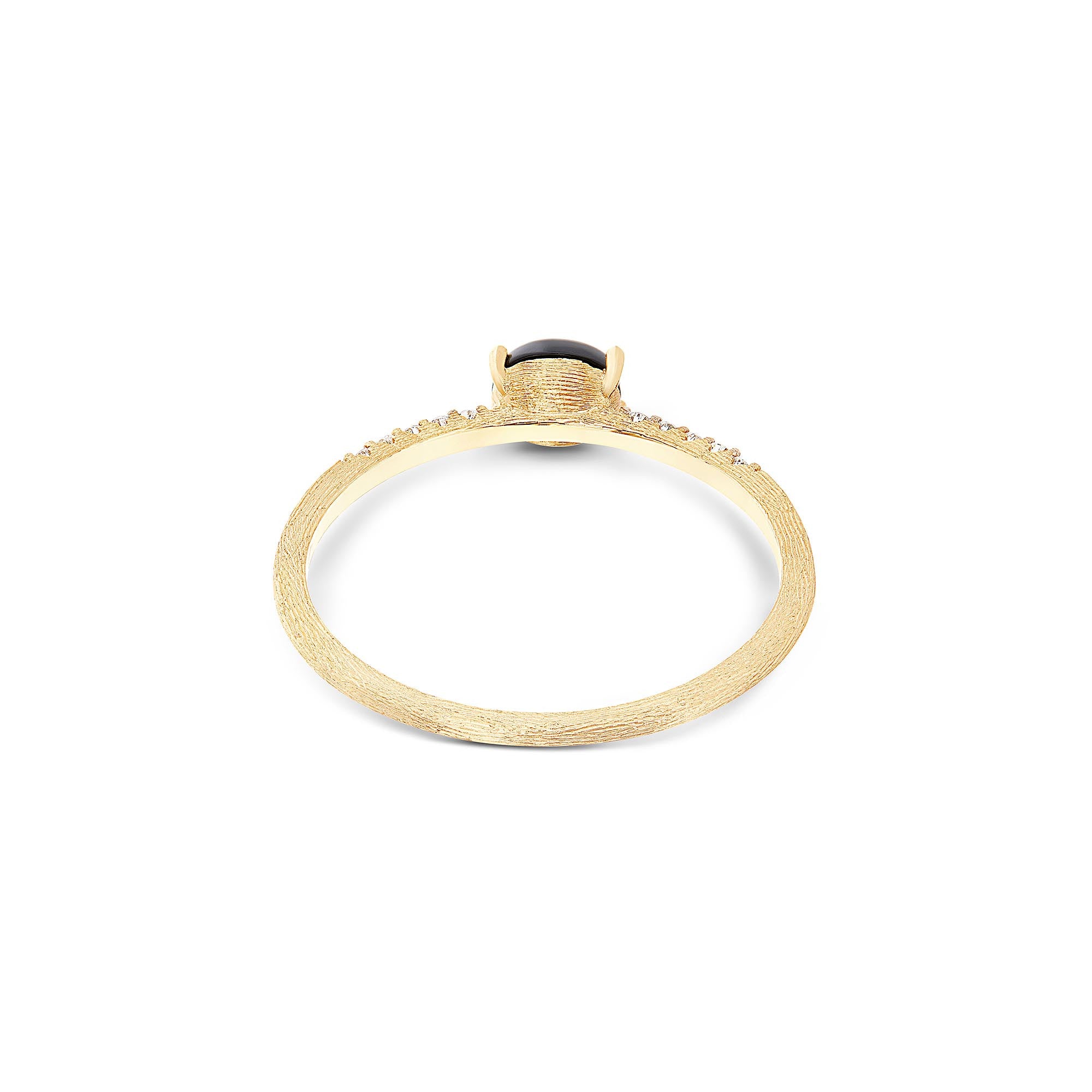 Nanis Dancing Mystery Black Ring (AS9-599) aus Gelbgold mit Diamant und Onyx