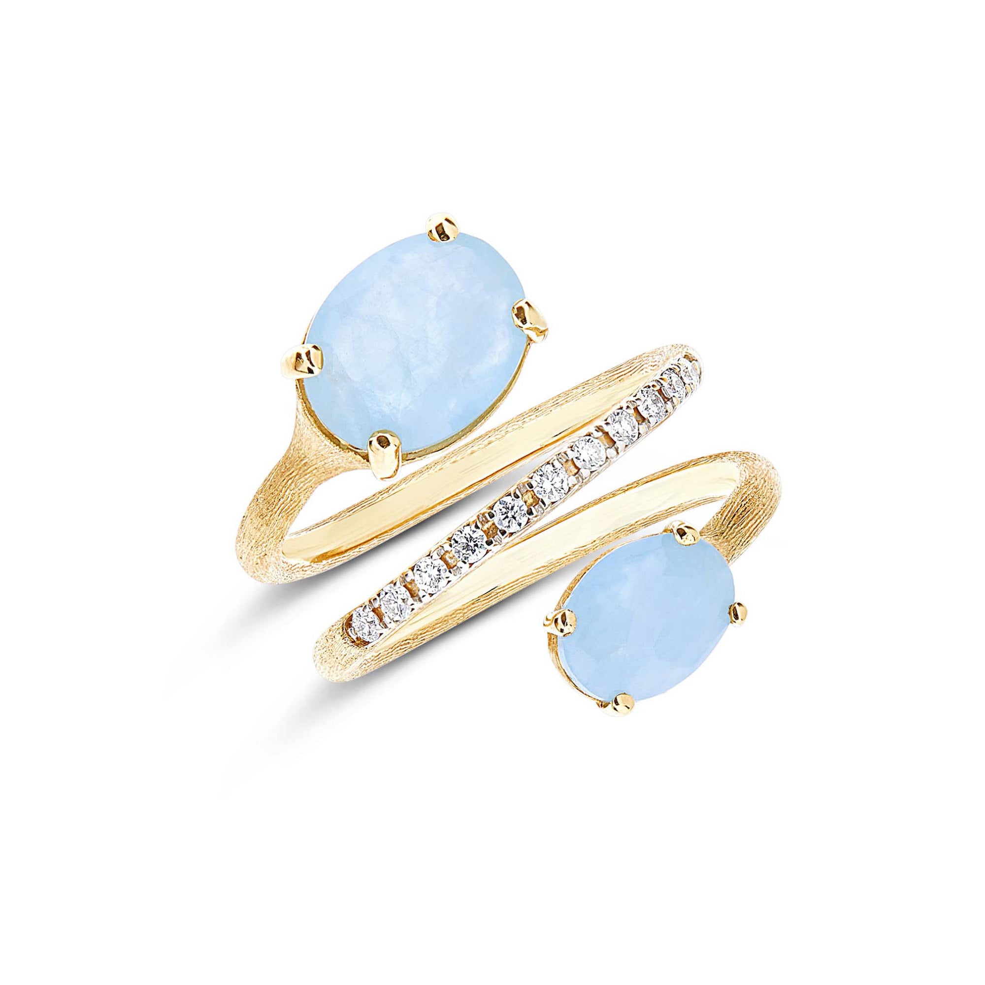 Nanis Ipanema Ring (AS9-596) aus Gelbgold mit Aquamarin und Diamant