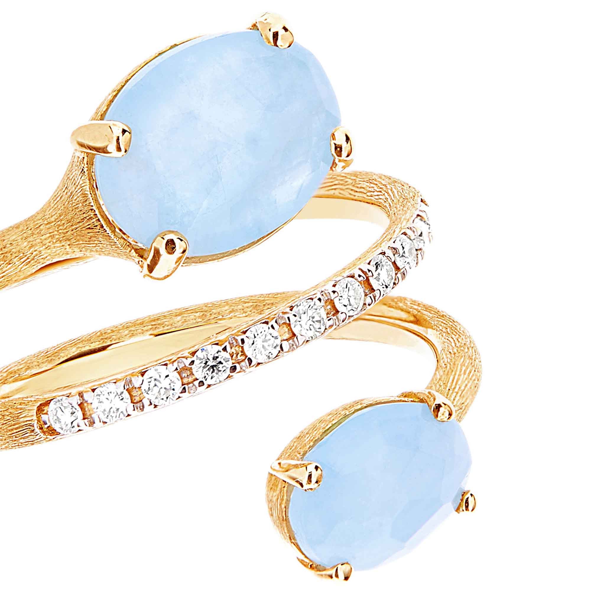 Nanis Ipanema Ring (AS9-596) aus Gelbgold mit Aquamarin und Diamant