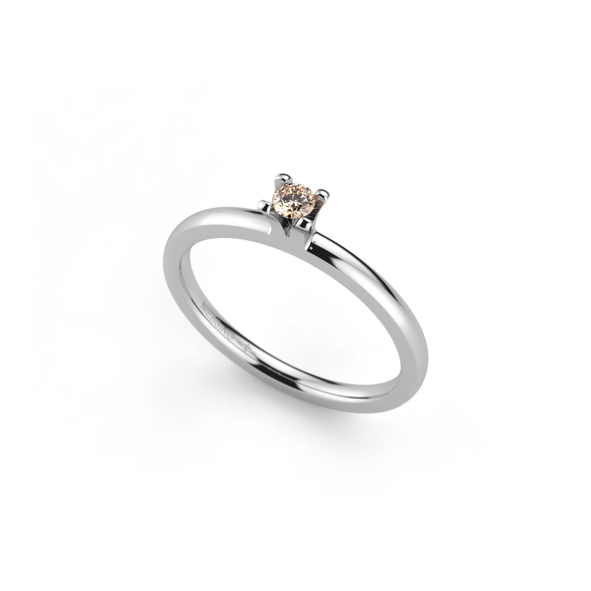Niessing Amatis 4 Krappen Ring - N331960-0.08ct (08ct-cinnamon-gloss-pt) aus Platin mit Diamant