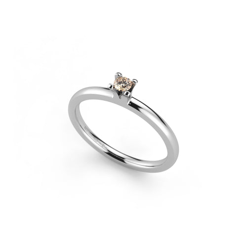 Niessing Amatis 4 Krappen Ring - N331960-0.08ct (08ct-cinnamon-gloss-pt) aus Platin mit Diamant
