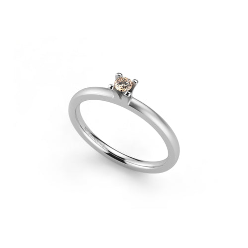 Niessing Amatis 4 Krappen Ring - N331960-0.08ct (08ct-cinnamon-satin-pt) aus Platin mit Diamant