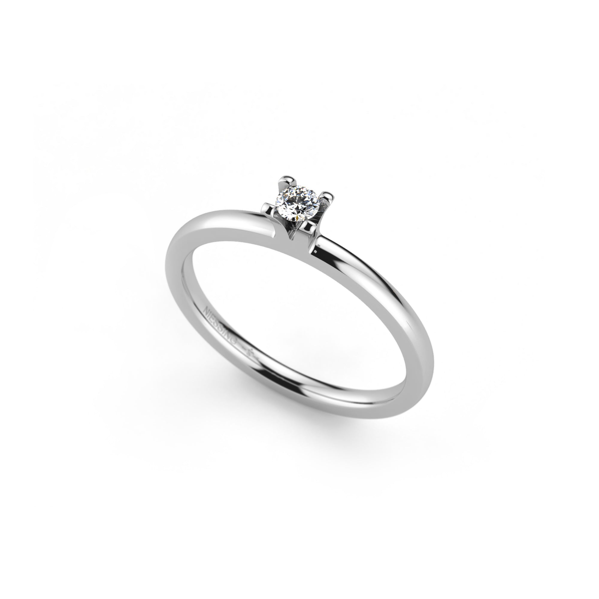 Niessing Amatis 4 Krappen Ring - N331960-0.08ct (08ct-fvs1-gloss-pt) aus Platin mit Diamant