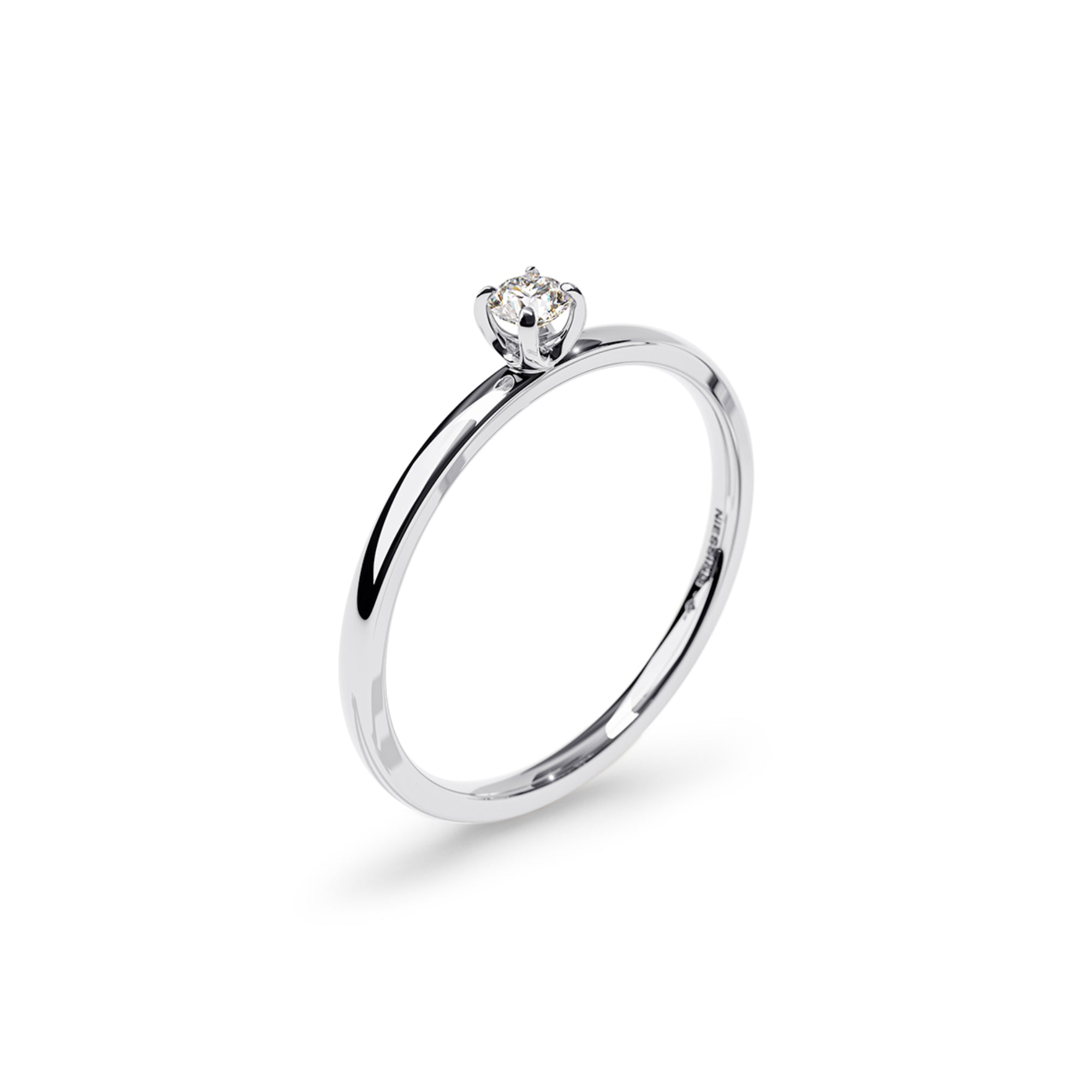 Niessing Amatis Fine C Ring - N381961-0.08ct (08ct-gloss-pt) aus Platin mit Diamant