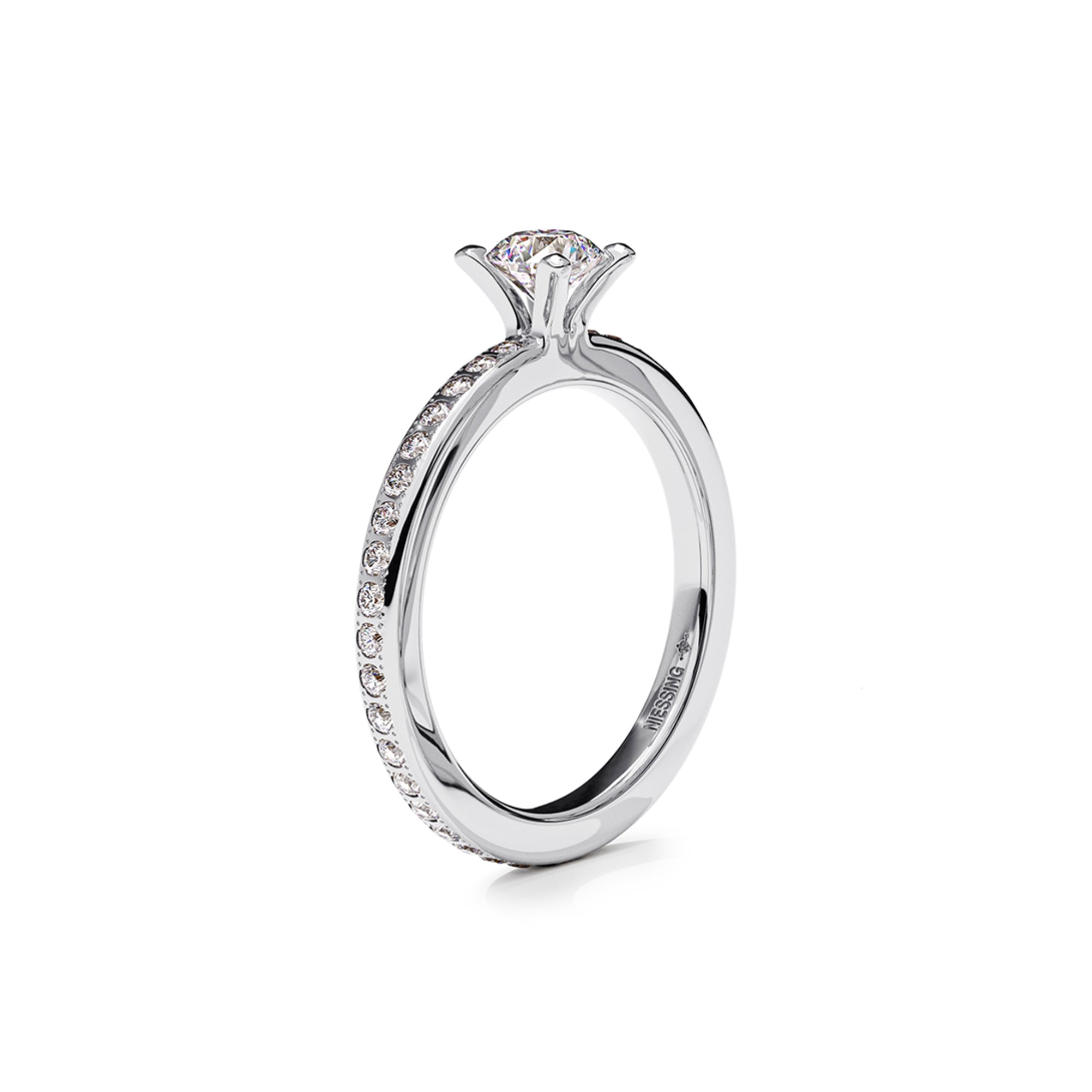 Niessing Amatis Highlights Ring (N331961-2mm-41br-gloss-pt) aus Platin mit Diamant