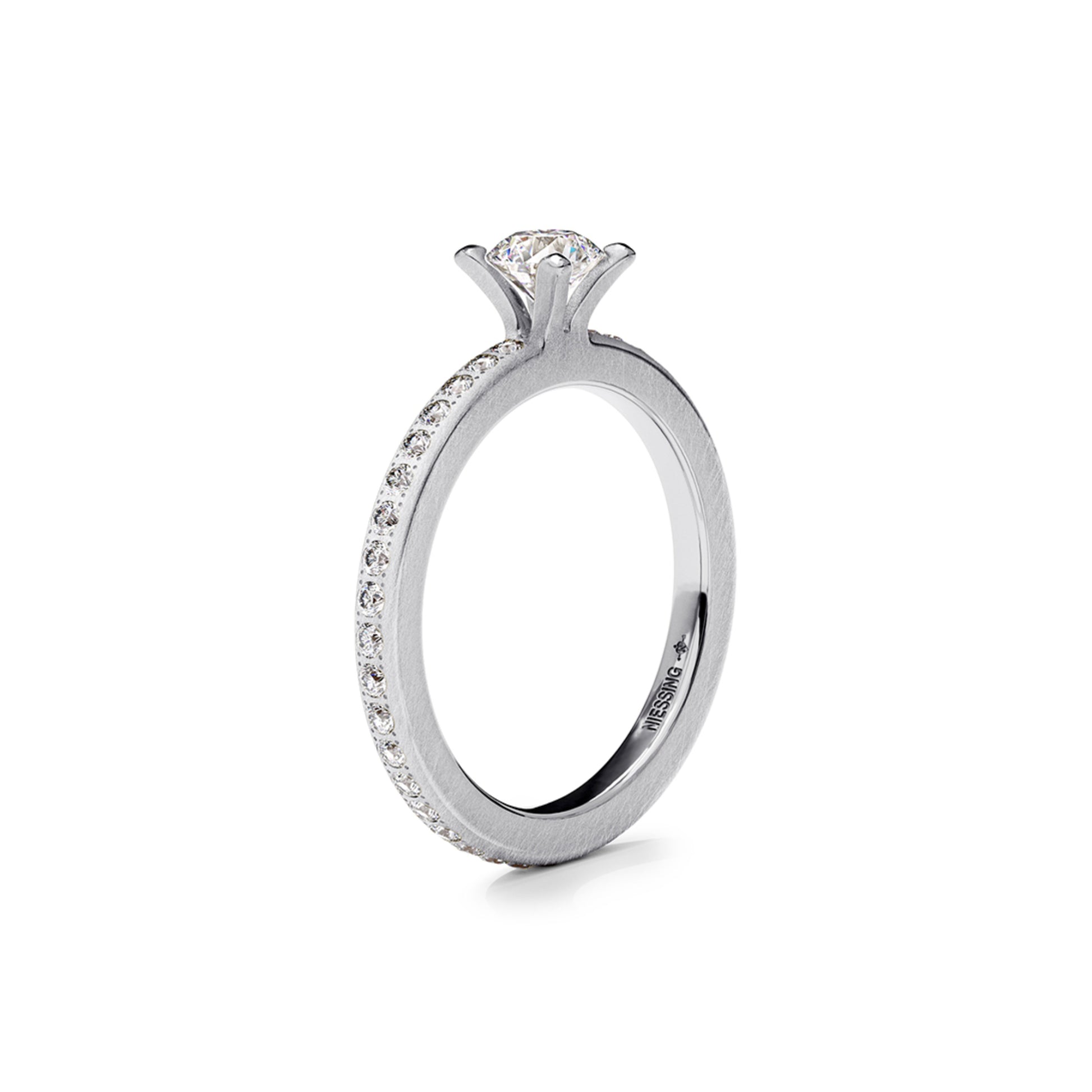 Niessing Amatis Highlights Ring (N331961-2mm-41br-nature-pt) aus Platin mit Diamant