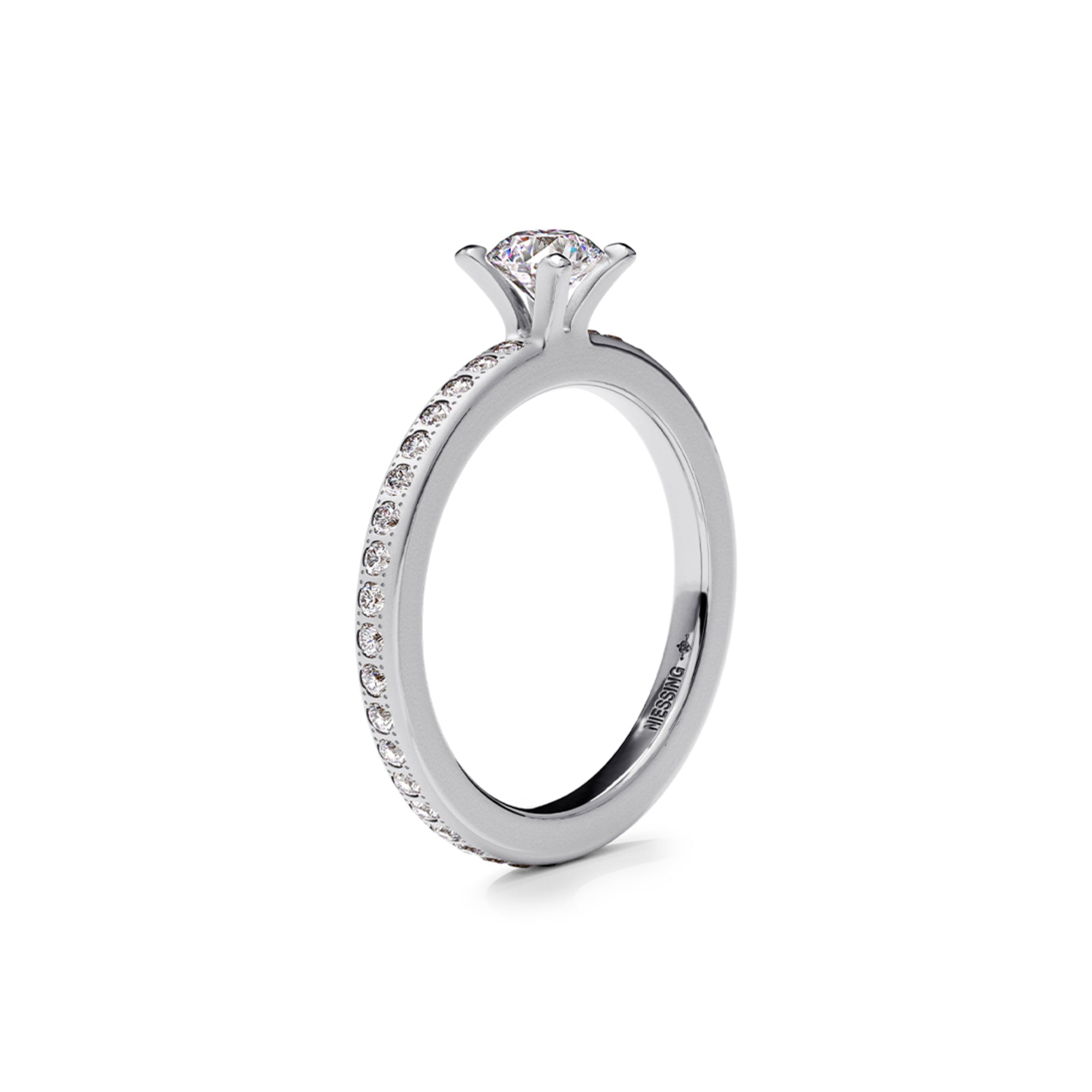 Niessing Amatis Highlights Ring (N331961-2mm-41br-satin-pt) aus Platin mit Diamant