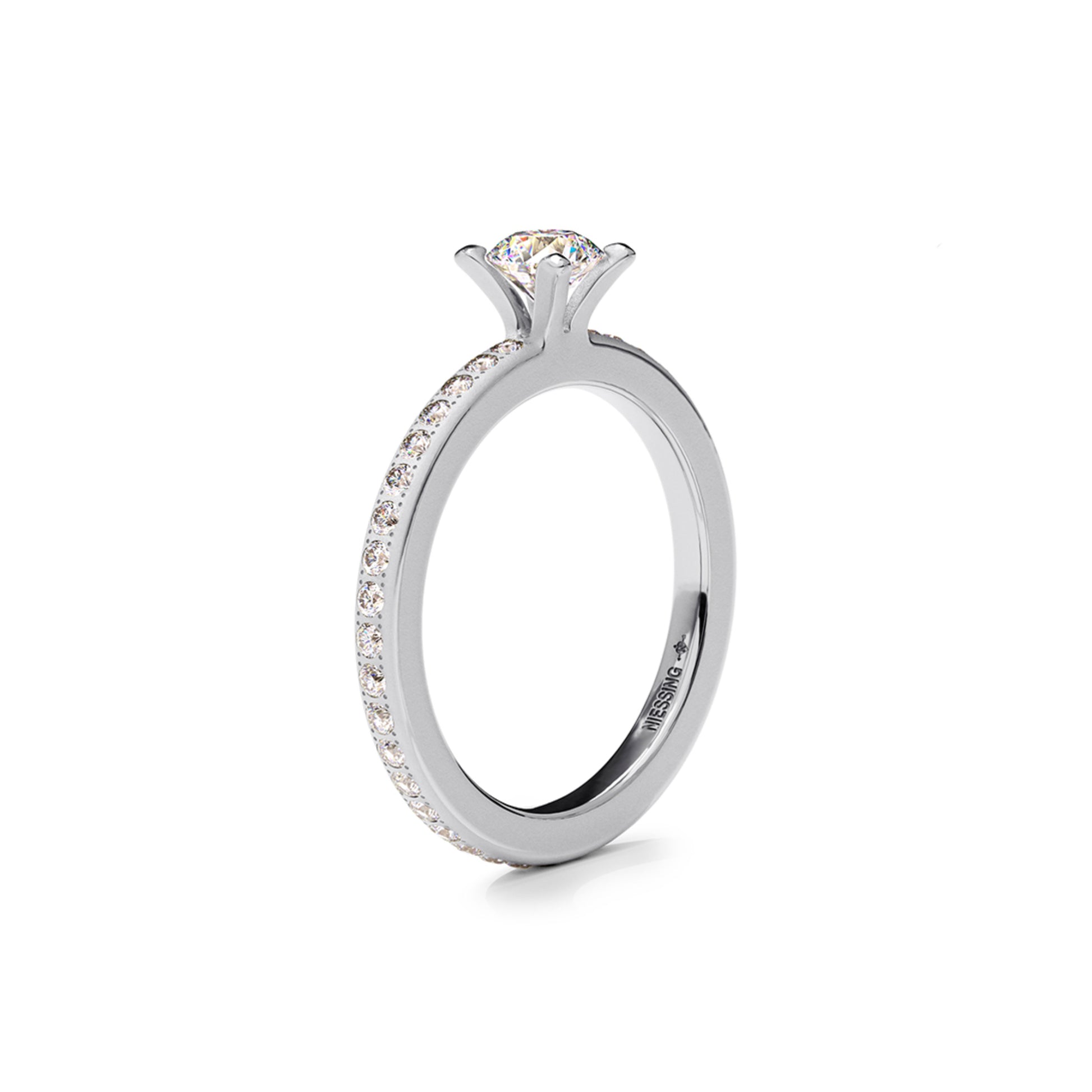 Niessing Amatis Highlights Ring (N331961-2mm-41br-velvet-pt) aus Platin mit Diamant