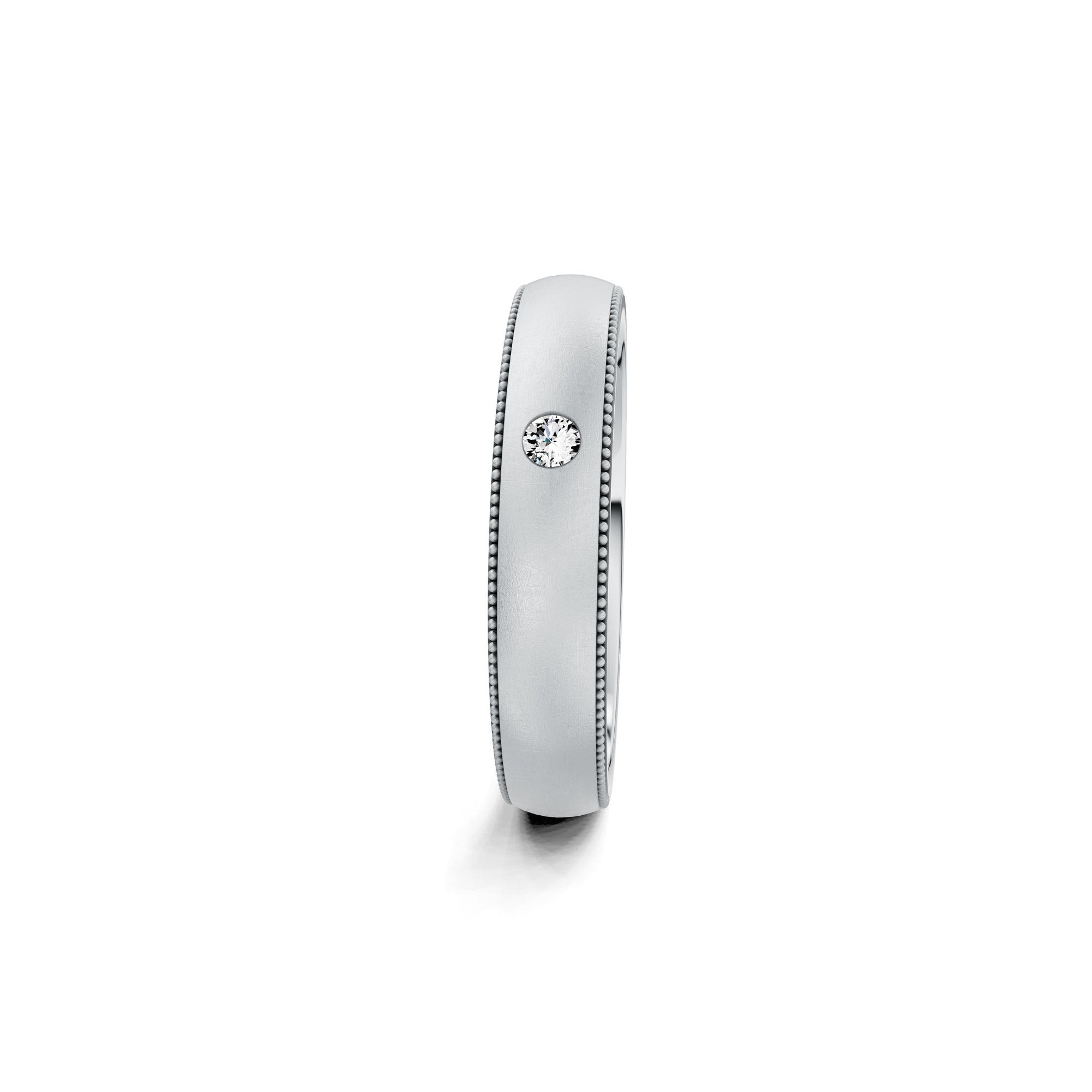 Niessing Art Déco konvex Trauringe - N351567-4mm-0.03ct (03ct-nature-pt) aus Platin mit Diamant