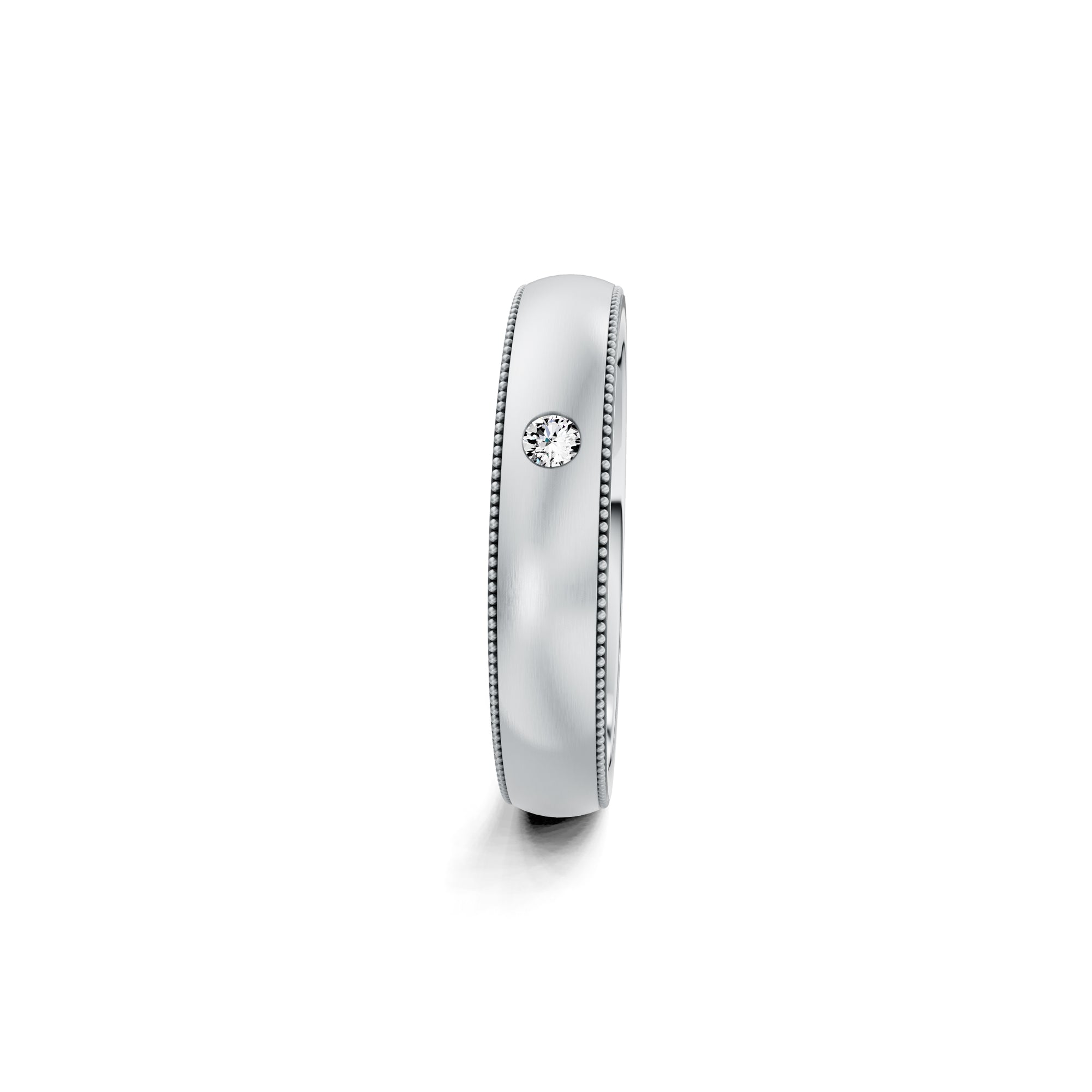Niessing Art Déco konvex Trauringe - N351567-4mm-0.03ct (03ct-satin-pt) aus Platin mit Diamant