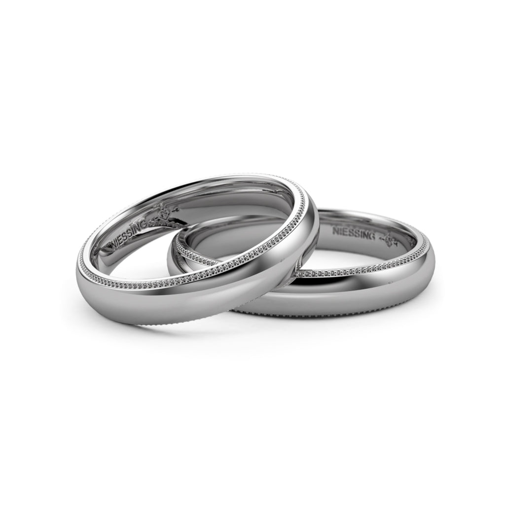 Niessing Art Déco konvex Trauringe (N351567-4mm-gloss-pt) aus Platin