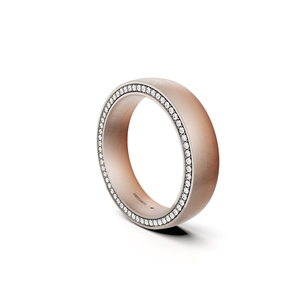 Niessing Aura® Tonneau Trauring (N331931-5mm-61br-fg-cr) mit Diamant