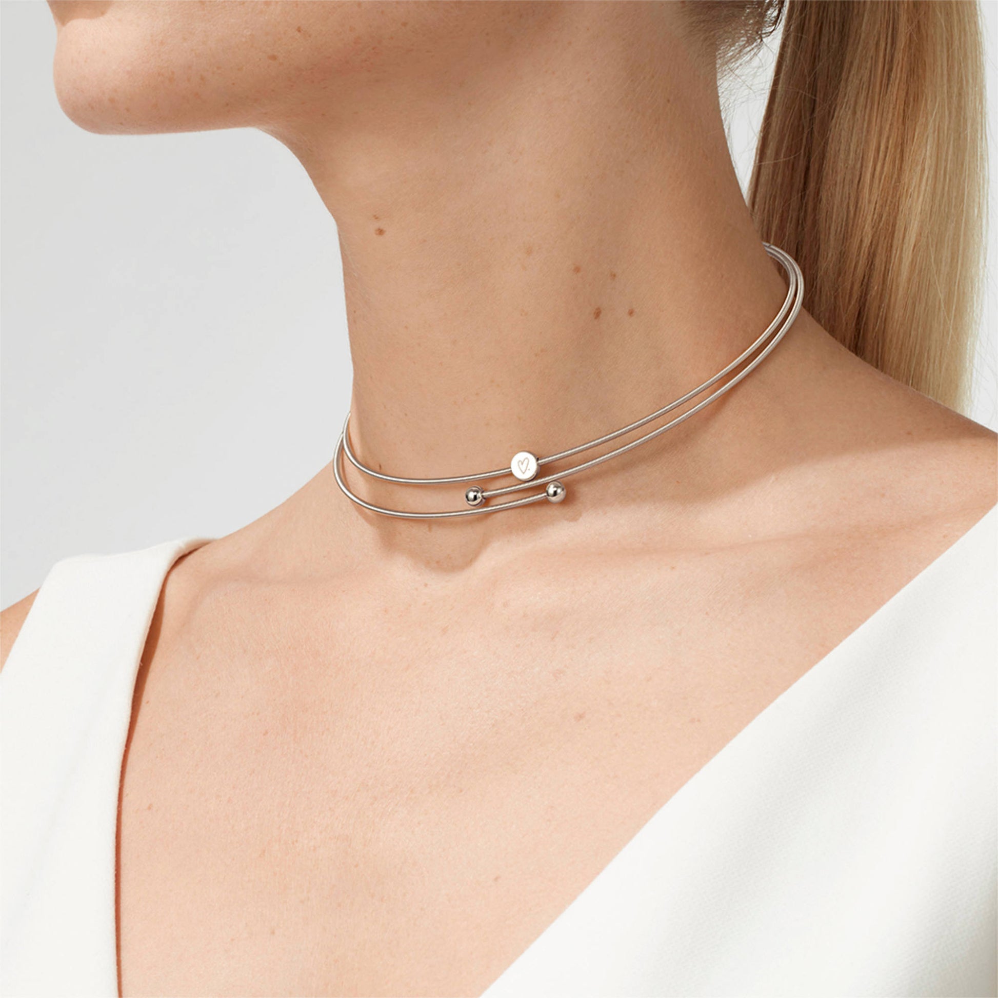 Colette C Embrace Collier 2-fach , Platin von Niessing (N373022-145mm-pt)