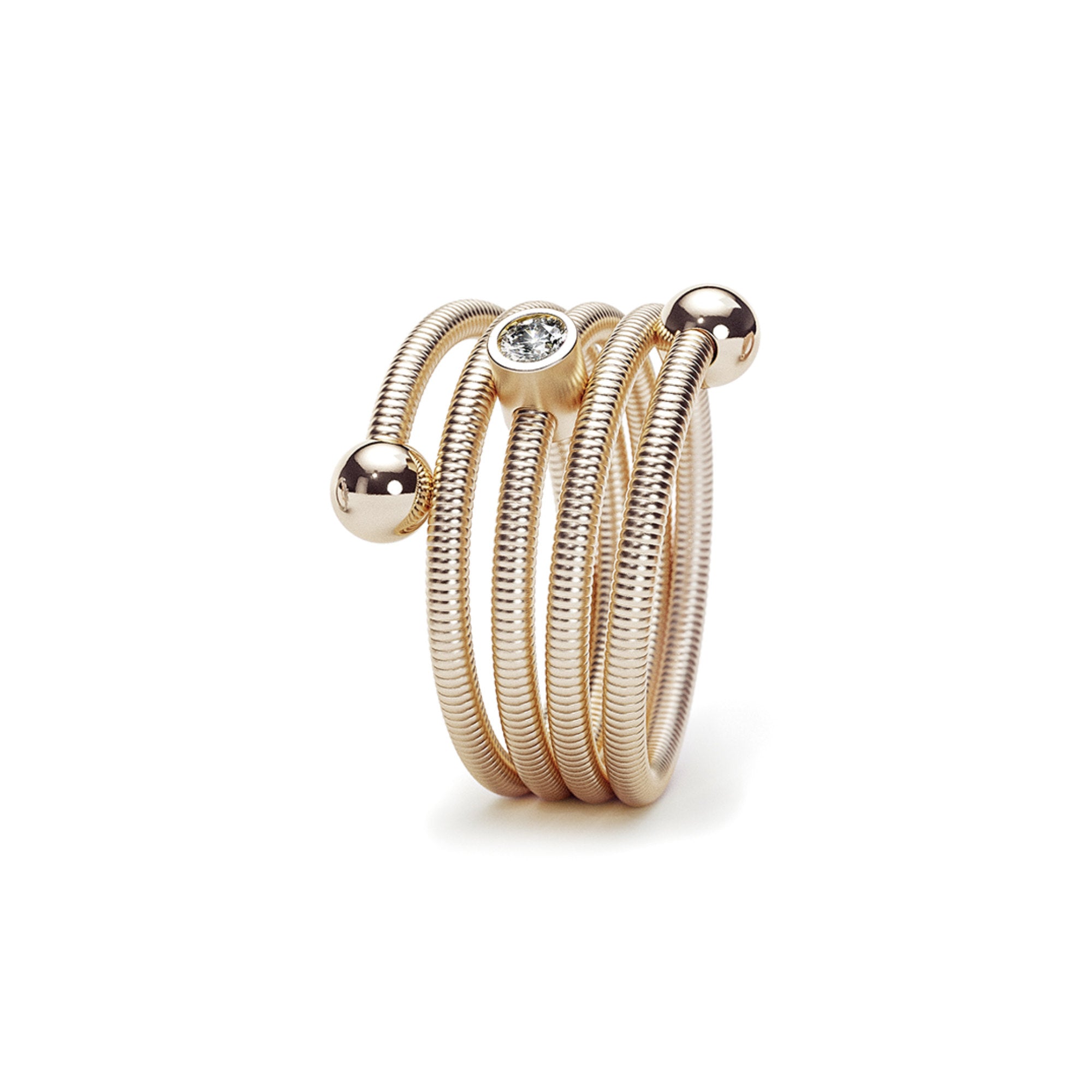 Niessing Colette C Embrace Ring 4-fach mit Fassung (N371934-1br-rw) mit Diamant
