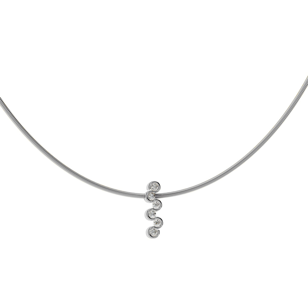 Niessing Diamond Wave Anhänger (N373966-pt) aus Platin mit Diamant