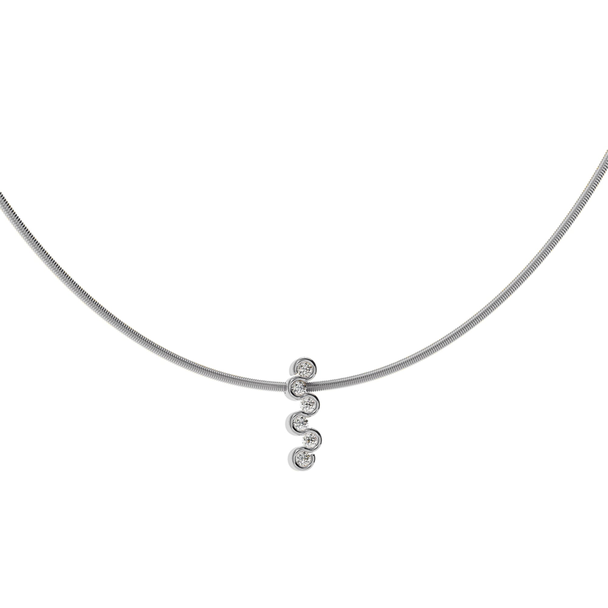 Niessing Diamond Wave Anhänger (N373966-pt) aus Platin mit Diamant