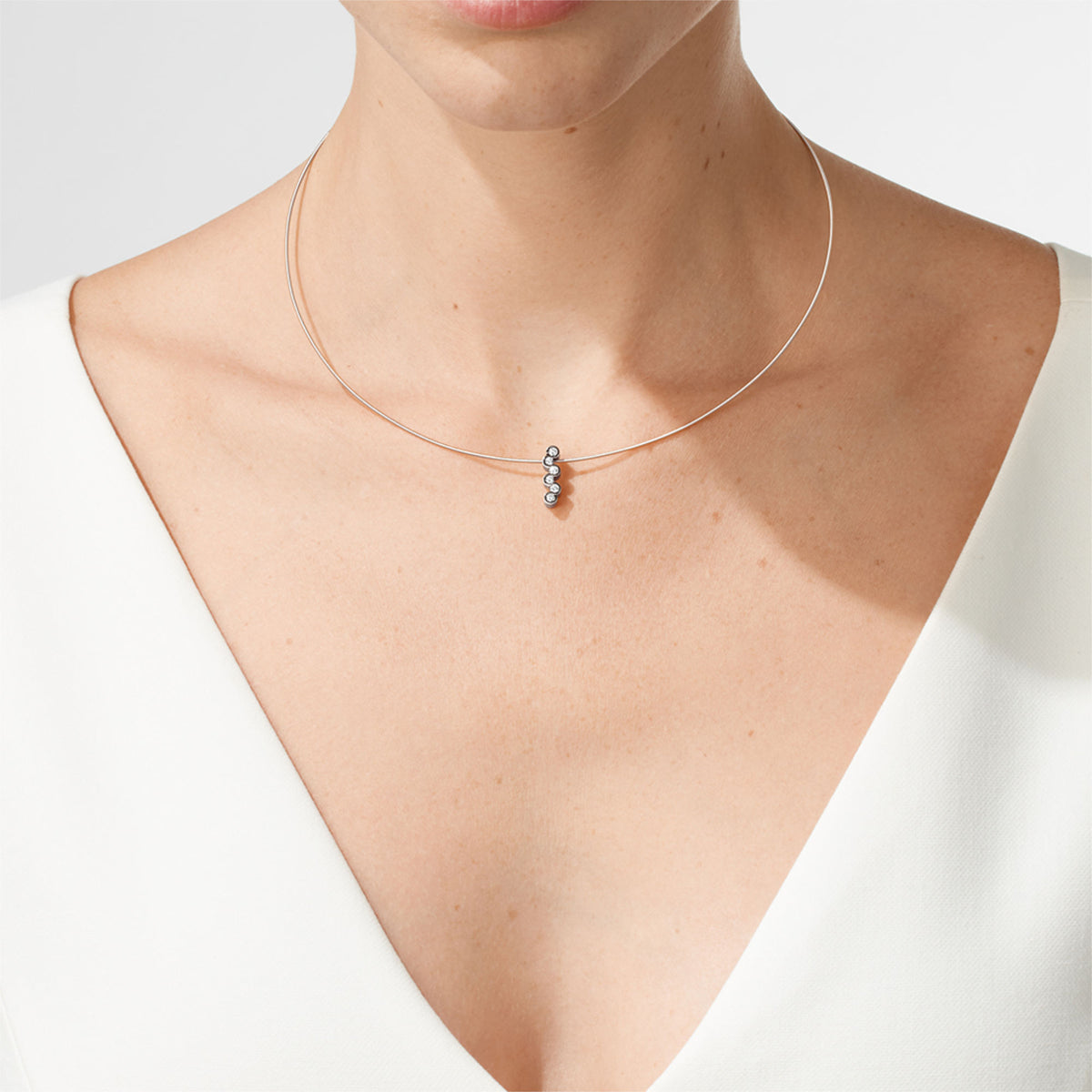 Niessing Diamond Wave Anhänger (N373966-pt) aus Platin mit Diamant