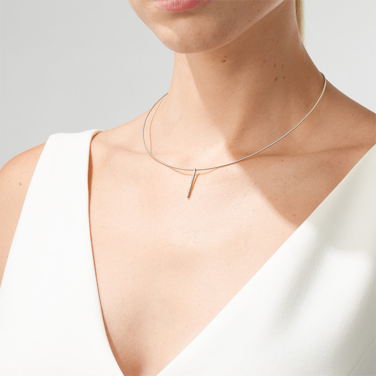 Niessing Linear Brillant Anhänger (N373912-pt) aus Platin mit Diamant