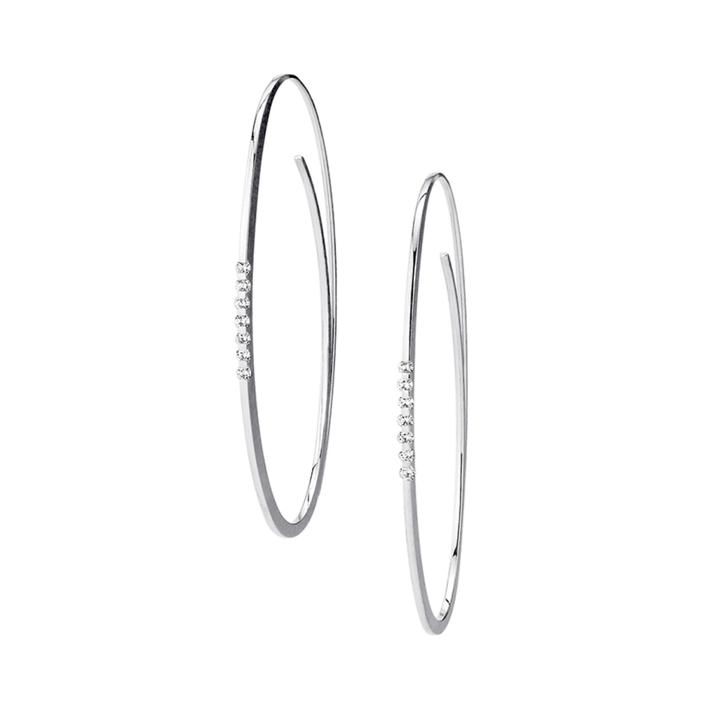 Niessing Linear Brillant Creolen (N364912-48mm-pt) aus Platin mit Diamant