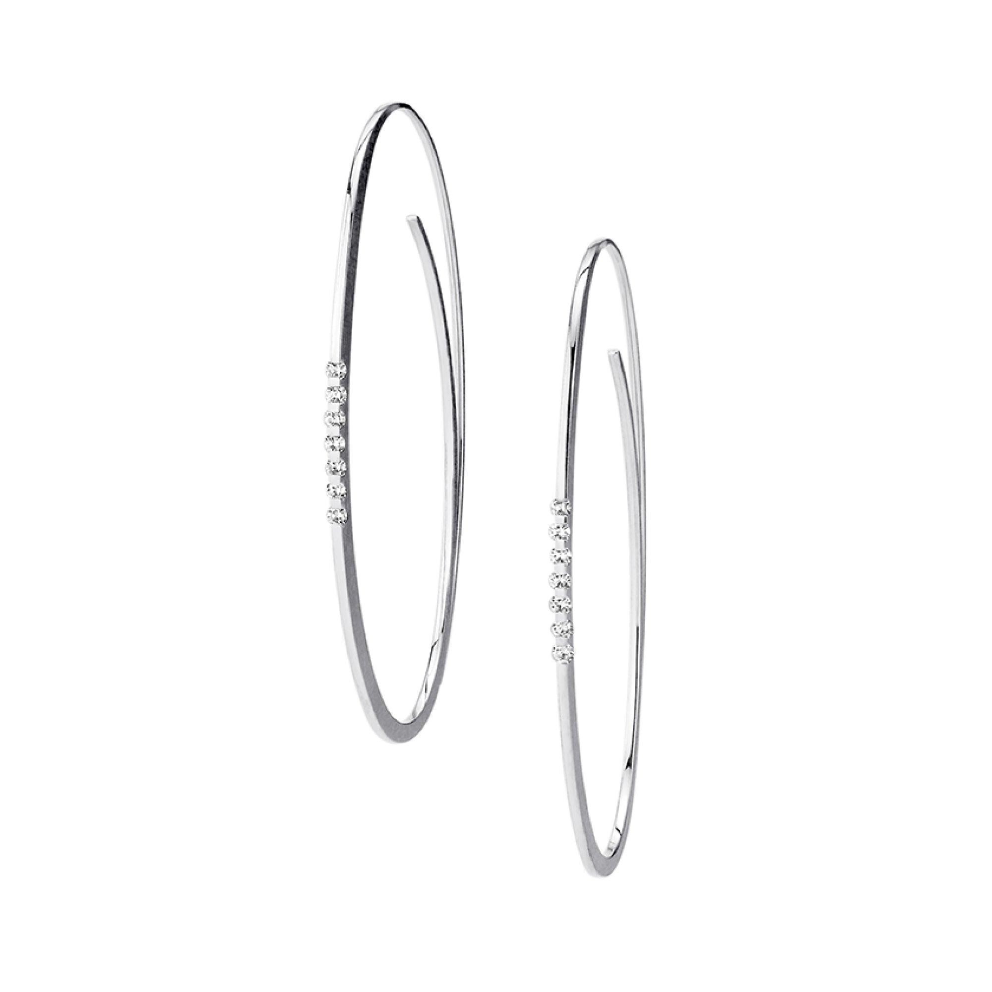 Niessing Linear Brillant Creolen (N364912-48mm-pt) aus Platin mit Diamant
