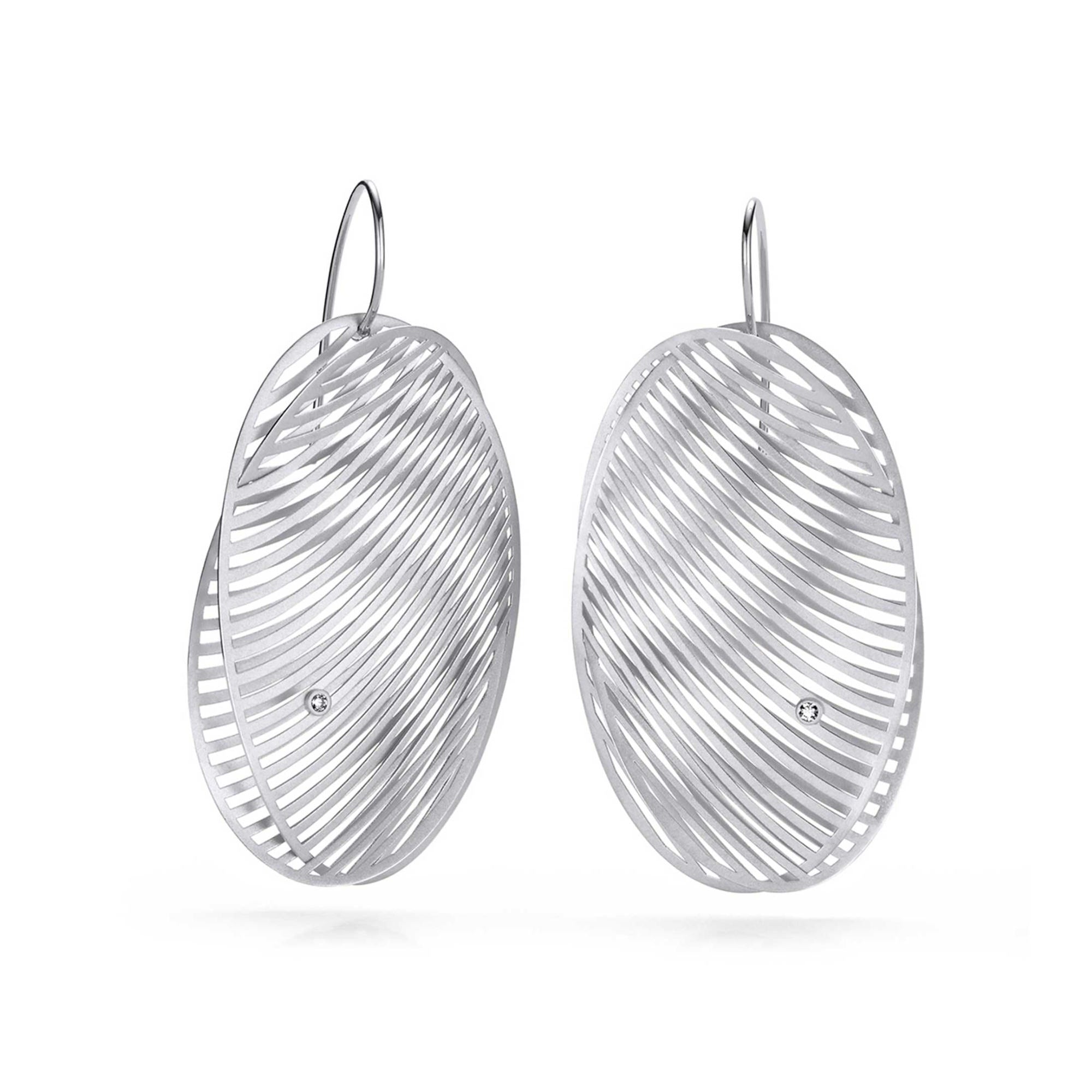 Niessing Mirage Ohrhänger ovale Form (N334950-pt) aus Platin mit Diamant