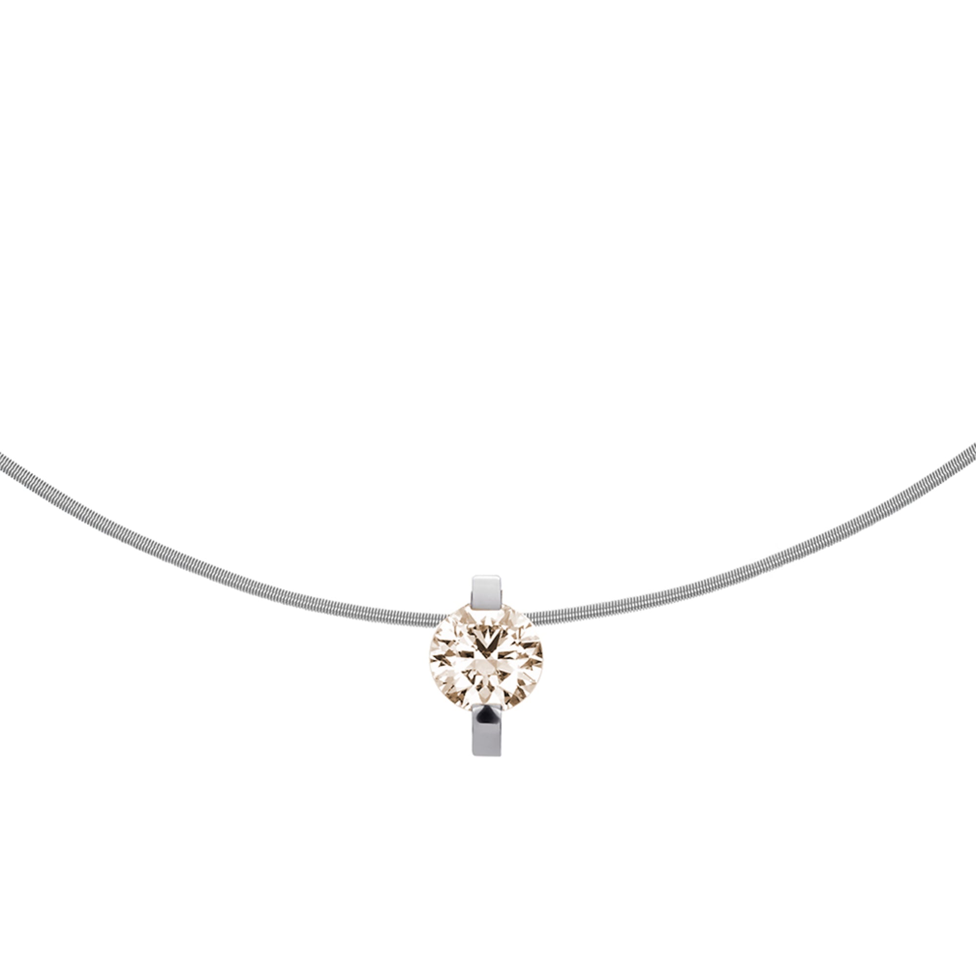 Niessing Princess Anhänger - N363960-10.1mm-1.5ct (5ct-cinnamon-pt) aus Platin mit Diamant