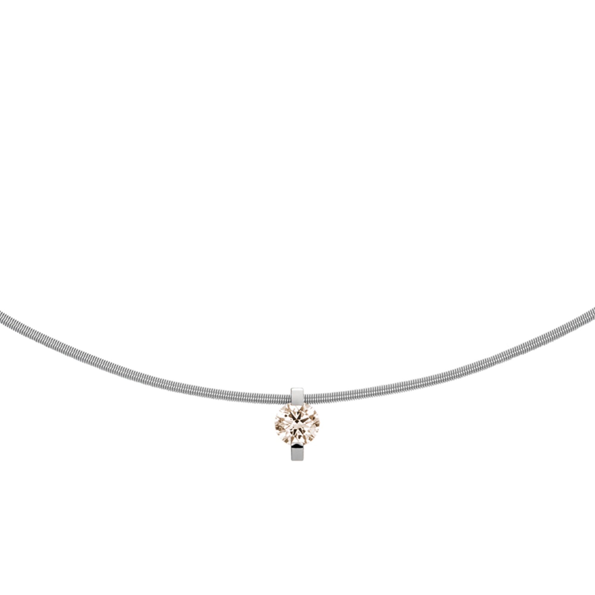 Niessing Princess Anhänger - N363960-7.5mm-0.3ct (3ct-cinnamon-pt) aus Platin mit Diamant