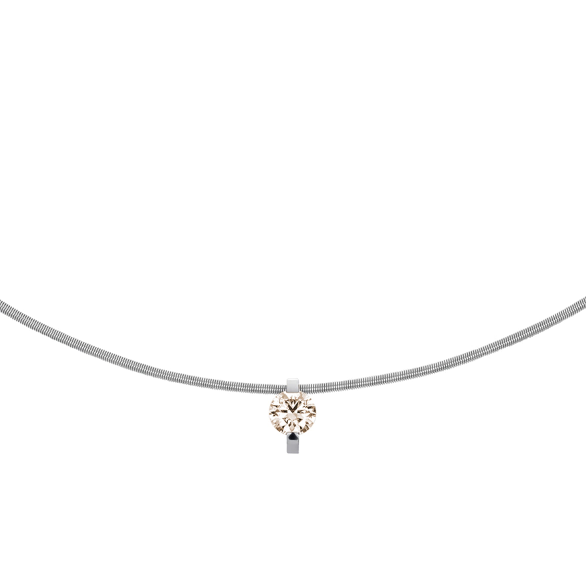 Niessing Princess Anhänger - N363960-8mm-0.4ct (4ct-cinnamon-pt) aus Platin mit Diamant