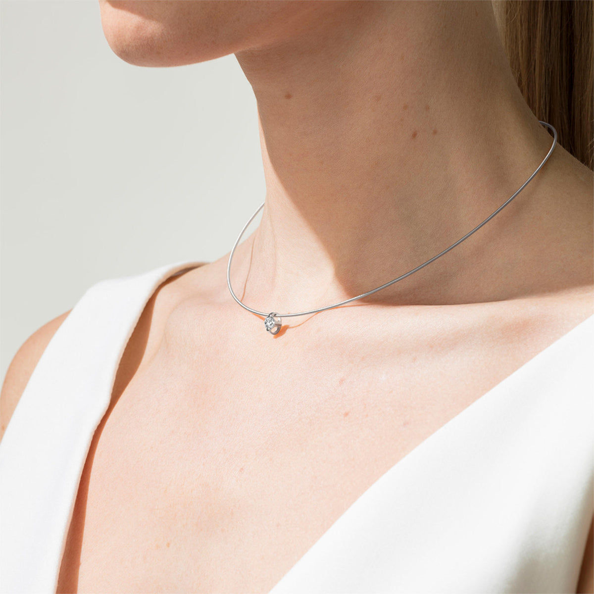 Niessing Princess Anhänger - N363960-8mm-0.4ct (4ct-pt) aus Platin mit Diamant