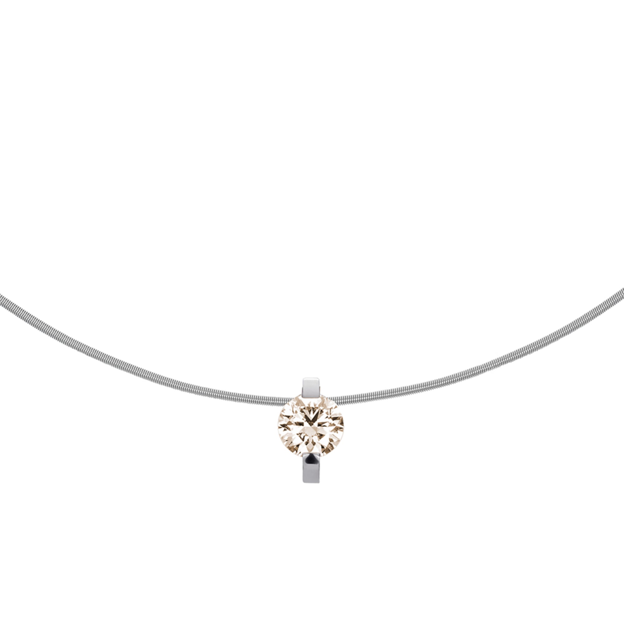 Niessing Princess Anhänger - N363960-9.8mm-1.2ct (2ct-cinnamon-pt) aus Platin mit Diamant